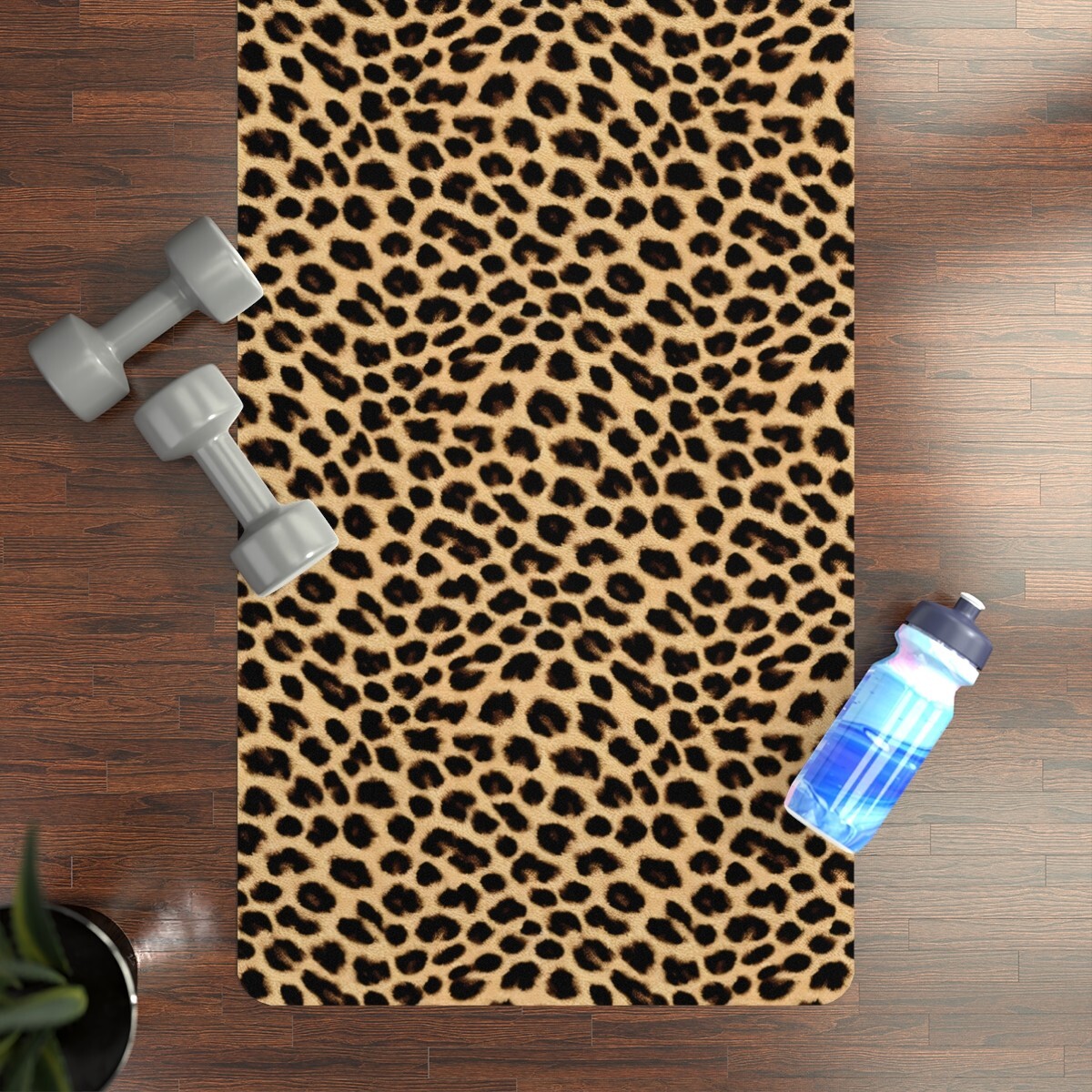 Unique Leopard Cheetah Rubber Yoga Mat Animal Print Wildlife Cat Pattern Skin