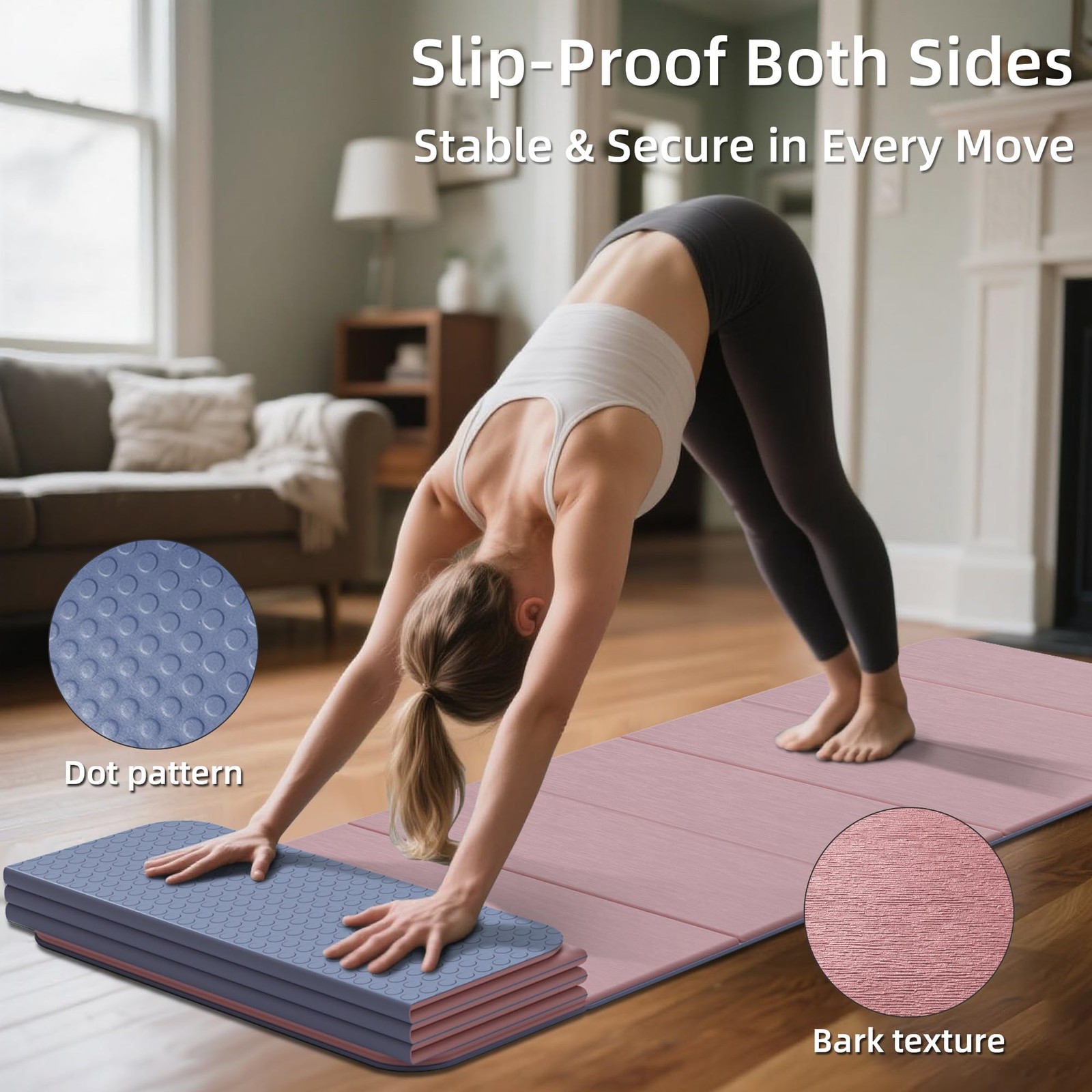 1/2inch Extra Thick Foldable Yoga Mat with SGS Certified Odourless POE Materi…