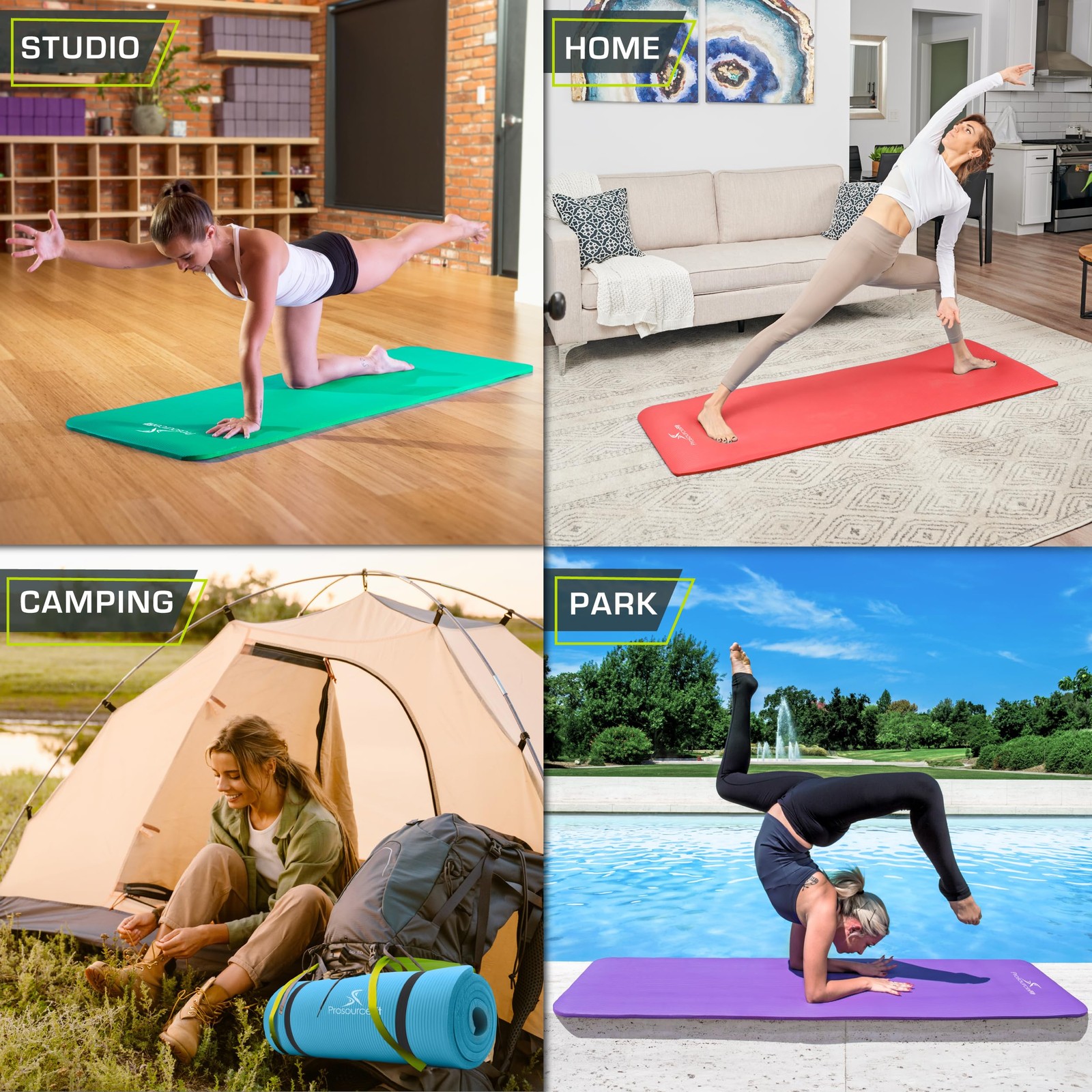Extra Thick Yoga and Pilates Mat ½” (13mm), 71-inch Long High Density Exercis…