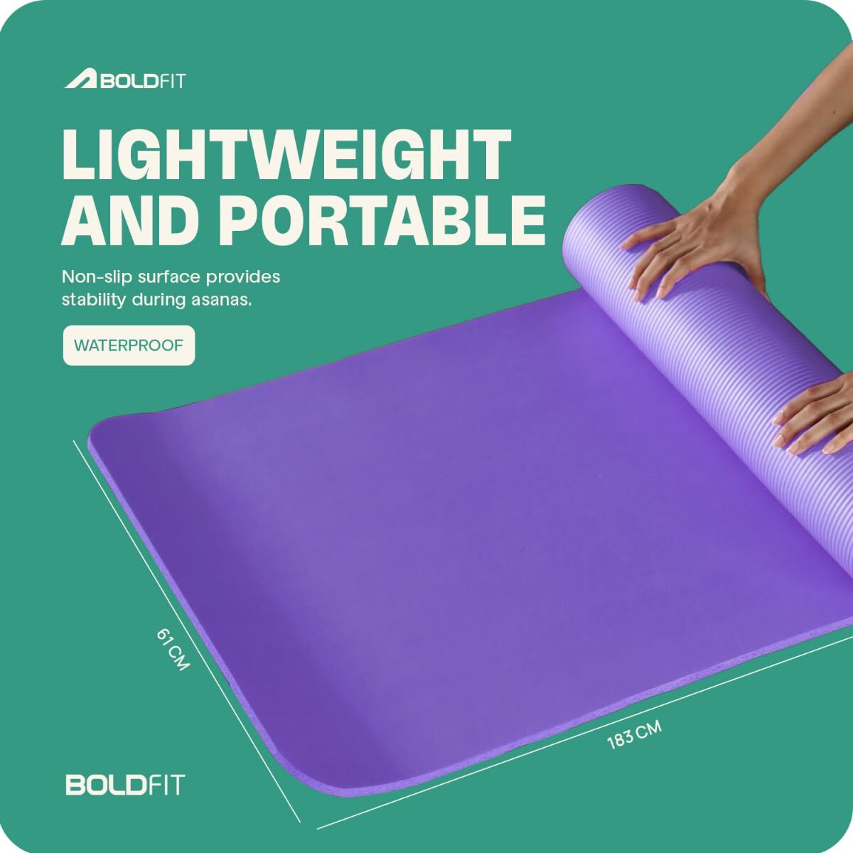 Boldfit Yoga Mat For Yoga Fitness Workout Purple Color