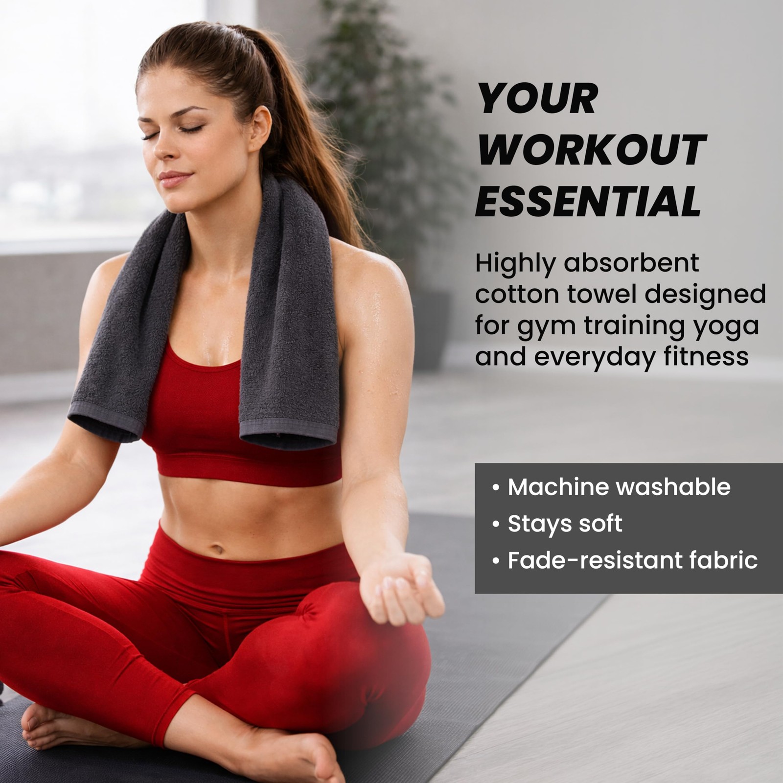 Eoc Evolution Of Cotton Sports Towel – Double Pack 2 Pieces 12X51 Dark Gray 100