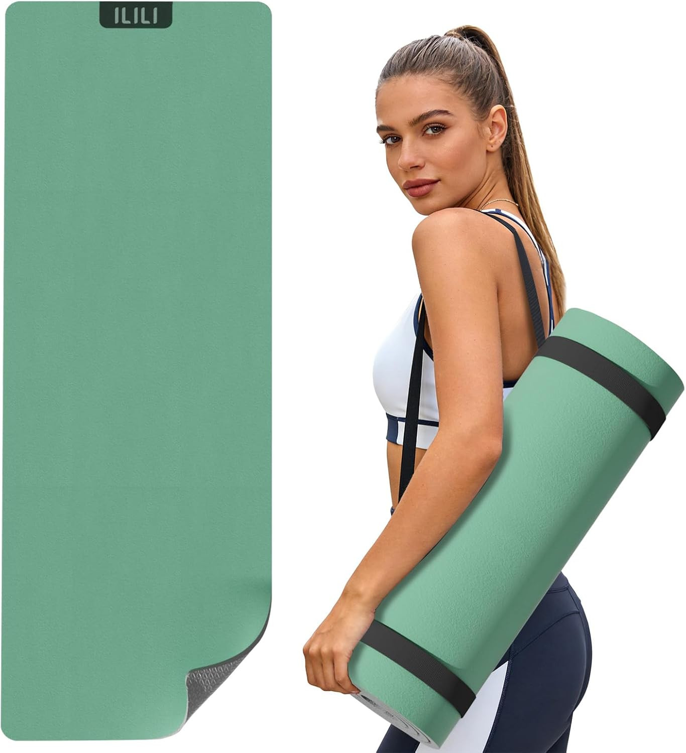 Yoga Mat 10Mm Thick, Suede&Tpe Exercise Mat, 76″L*28″W Extra Long, 0.4 Inches So