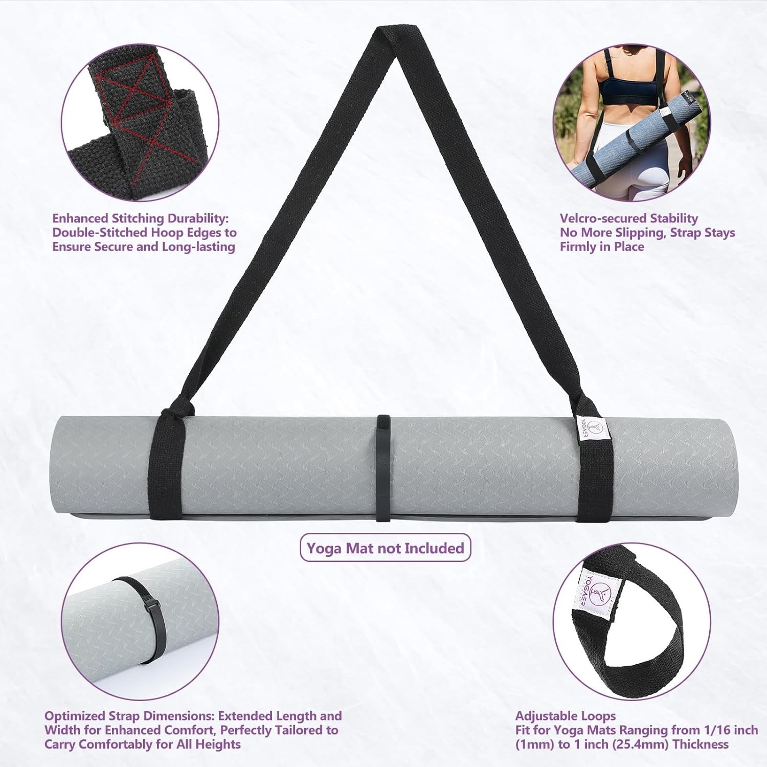 Thick72″ x 24″ x 6mm Yoga Mat Exercise Gym Fitness mat Non slip with carry strap