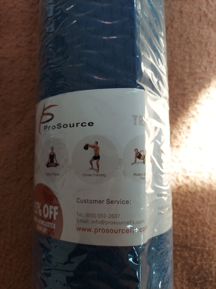 ProsourceFit Original Yoga Exercise Mat – Blue/Aqua NEW