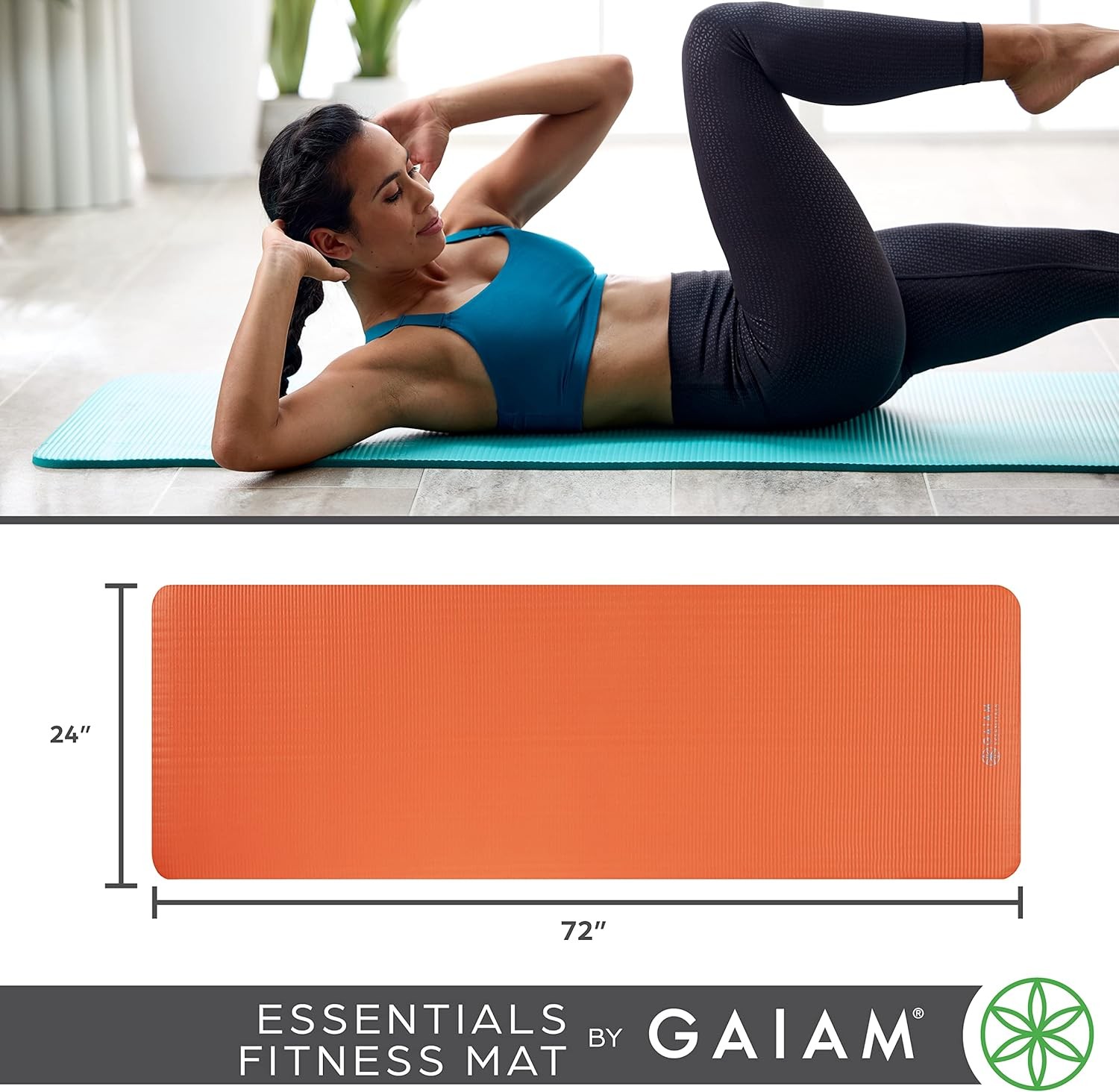 Gaiam Gaiam Essentials 2/5″ Thick (10mm) Yoga & Pilates, Fitness & Exercise Mat