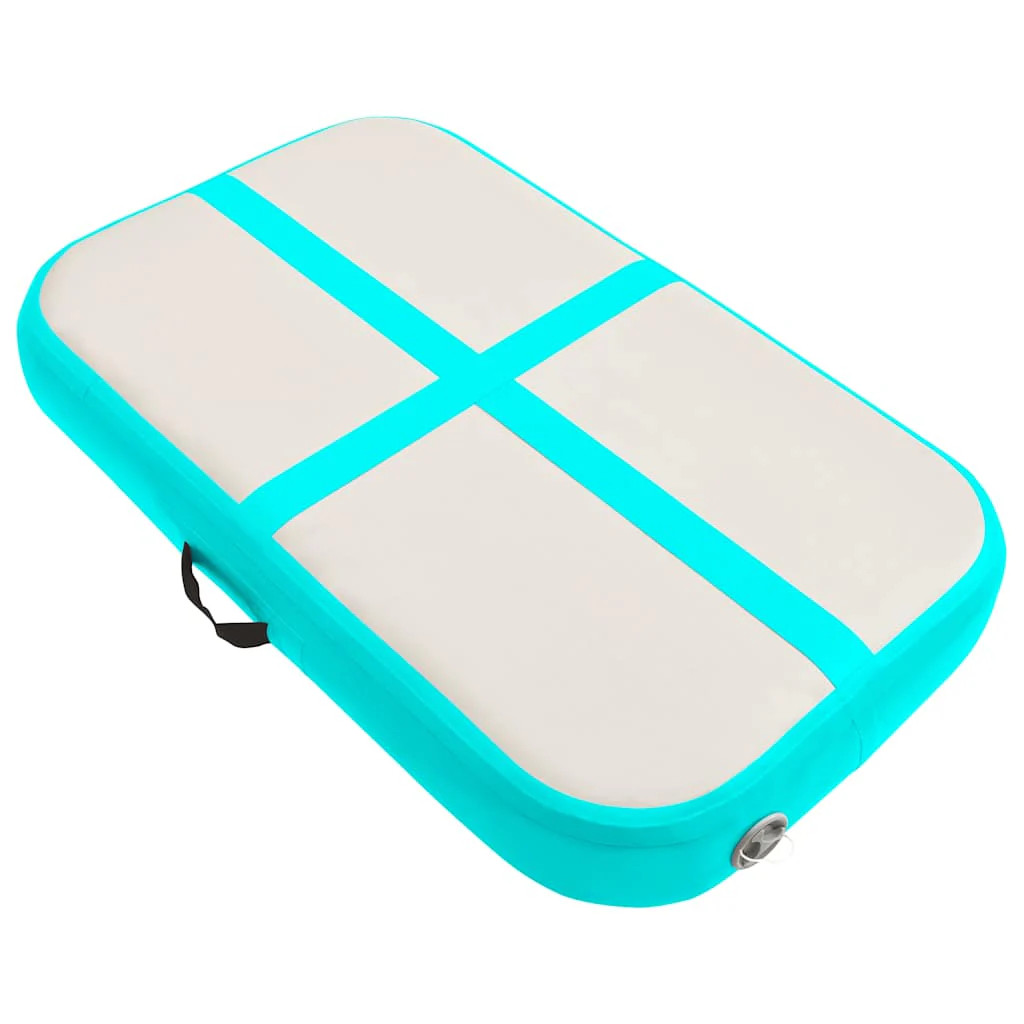 gymnastics mat with pump inflatable 60x100x20 cm PVC green