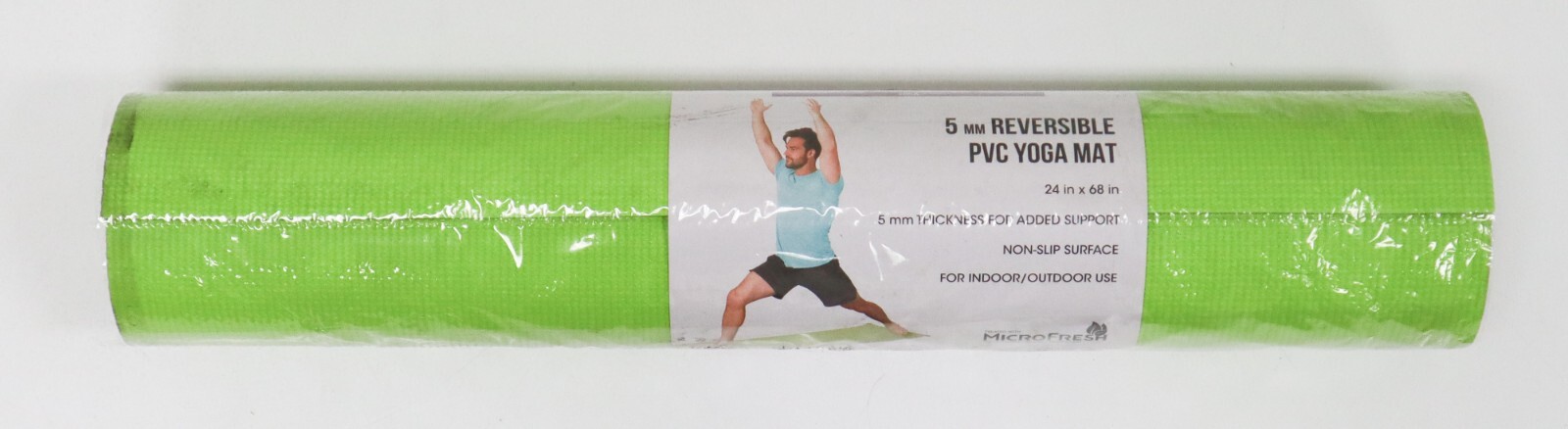 GoZone Reversible PVC Yoga Mat Green and Grey 24in x 68in Indoor Outdoor Use