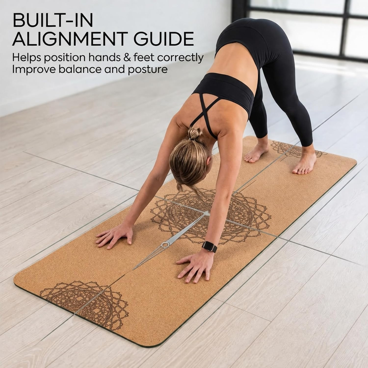 Cork Yoga Mat with Strap – 6mm Non-Slip, Lightweight, Durable & Sweat-Resistant