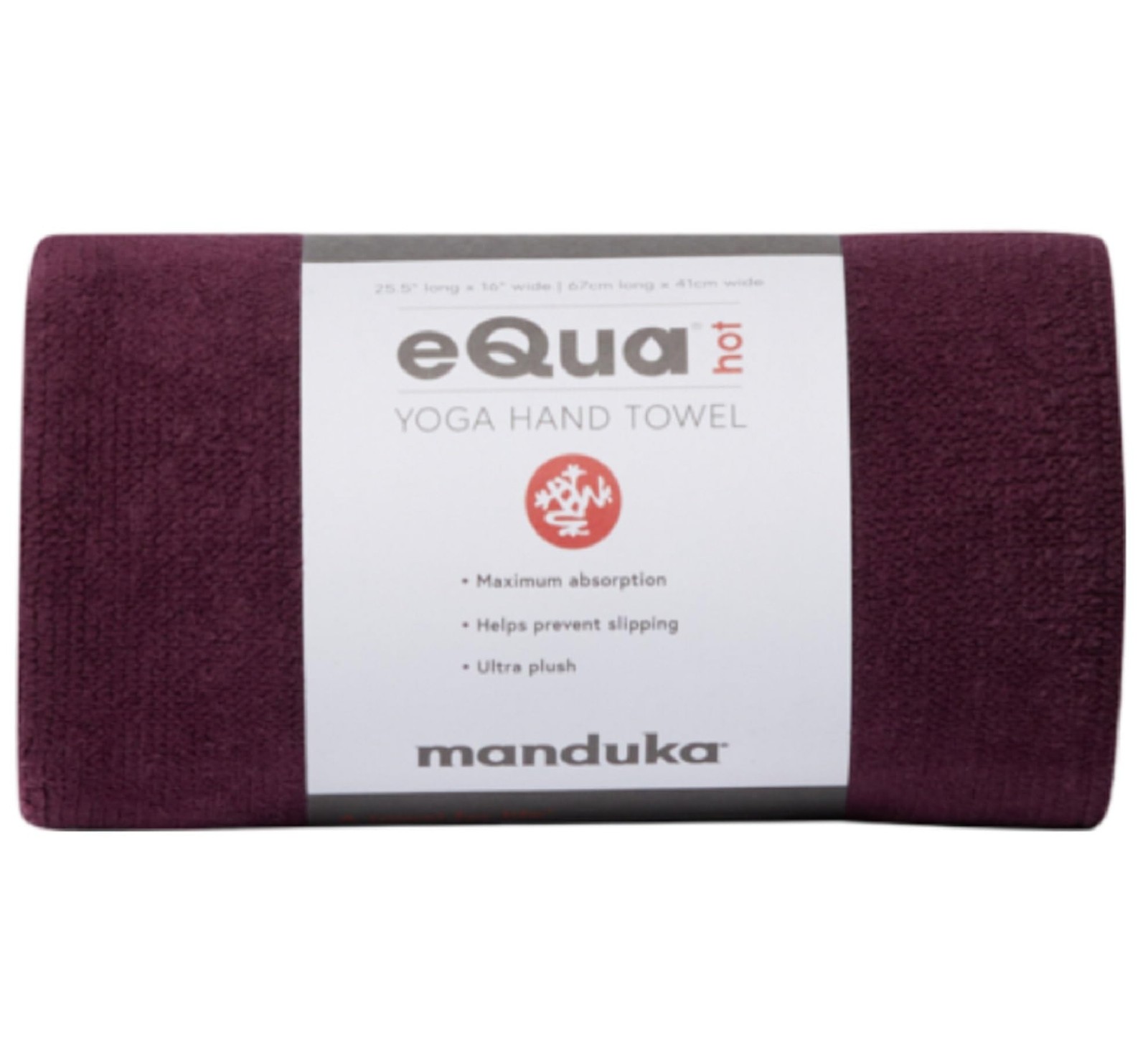 Manduka eQua Hot Hand Towel – 16″ Double-Knit Microfiber x 26.5″, Acai