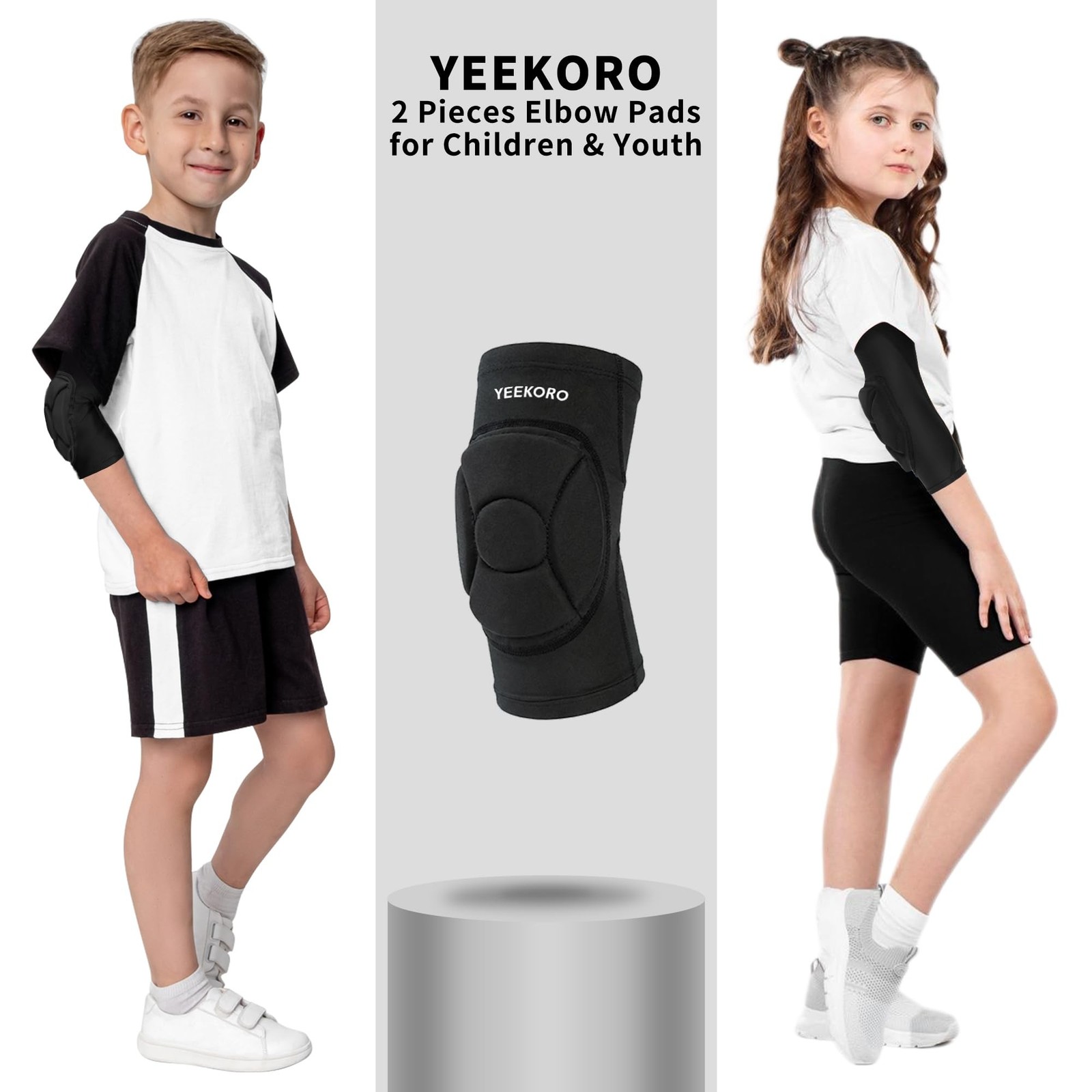 Kids/Youth Knee Pads Elbow Pads Compression Support Sleeve with Thickened Pad…