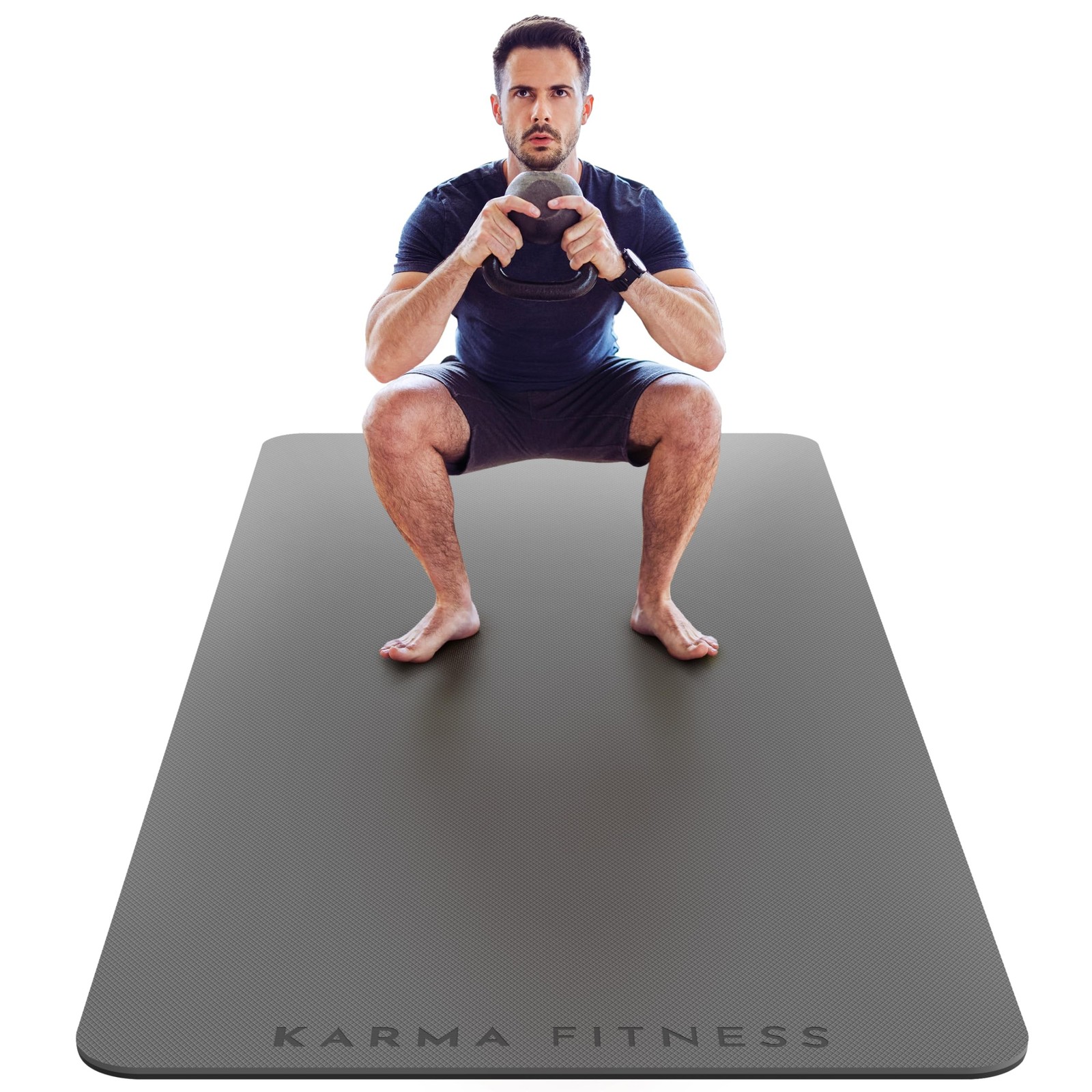 Large Exercise Mat – Extra Thick 10mm Workout Mat (72″x32″) – Non-Sl