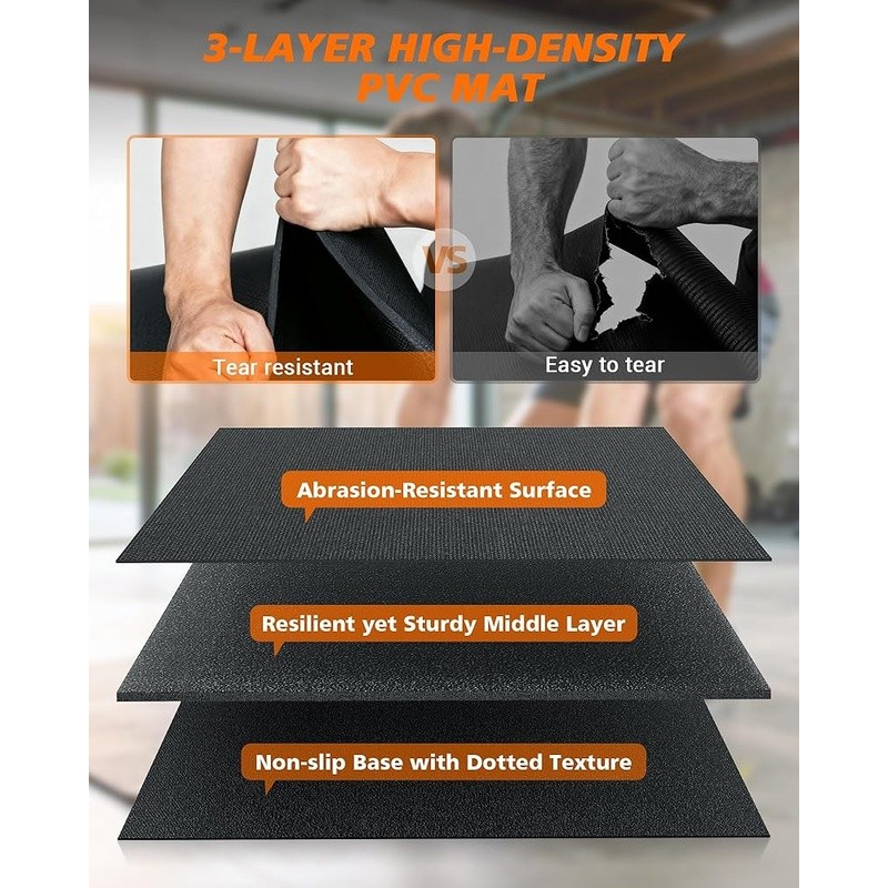 Non-Slip Workout Mat Extra Thick Shock Absorbent Portable Yoga Exercise Mat New