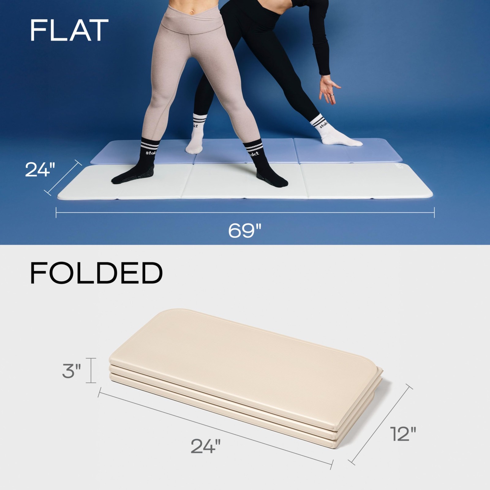The Original Foldable Yoga Mat, Premium Foldable Exercise & Workout Mat with …