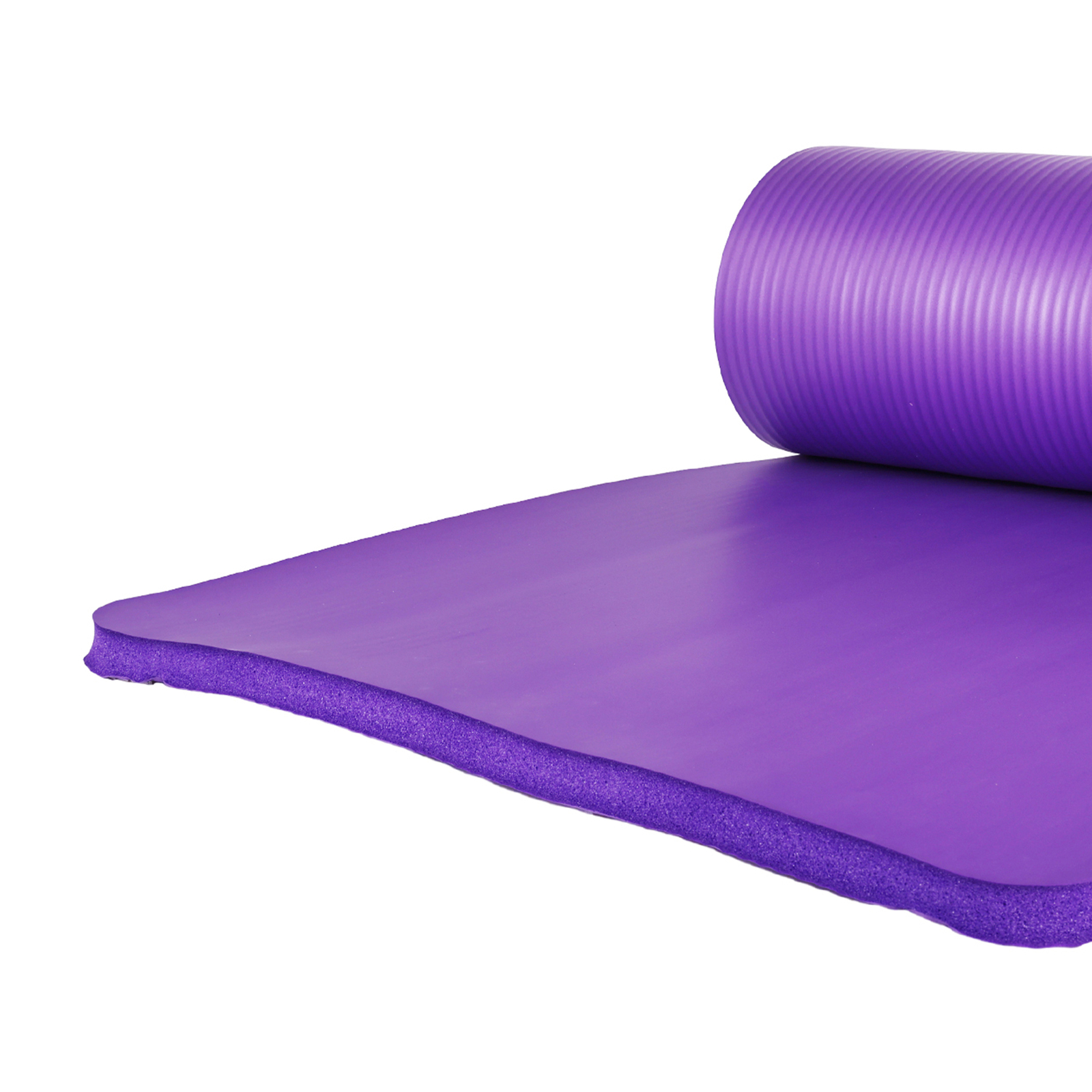 BalanceFrom 1″ Thick Yoga Mat w/Knee Pad & Carrying Strap, Purple (Open Box)