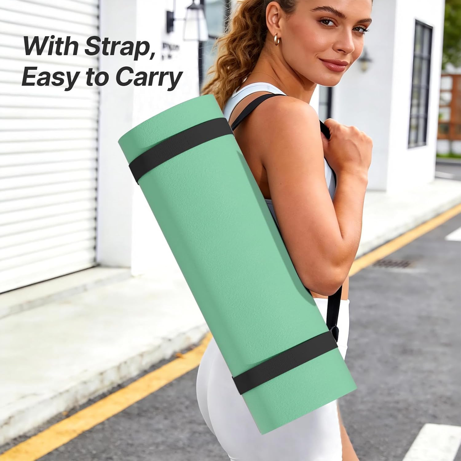 Yoga Mat 10Mm Thick, Suede&Tpe Exercise Mat, 76″L*28″W Extra Long, 0.4 Inches So
