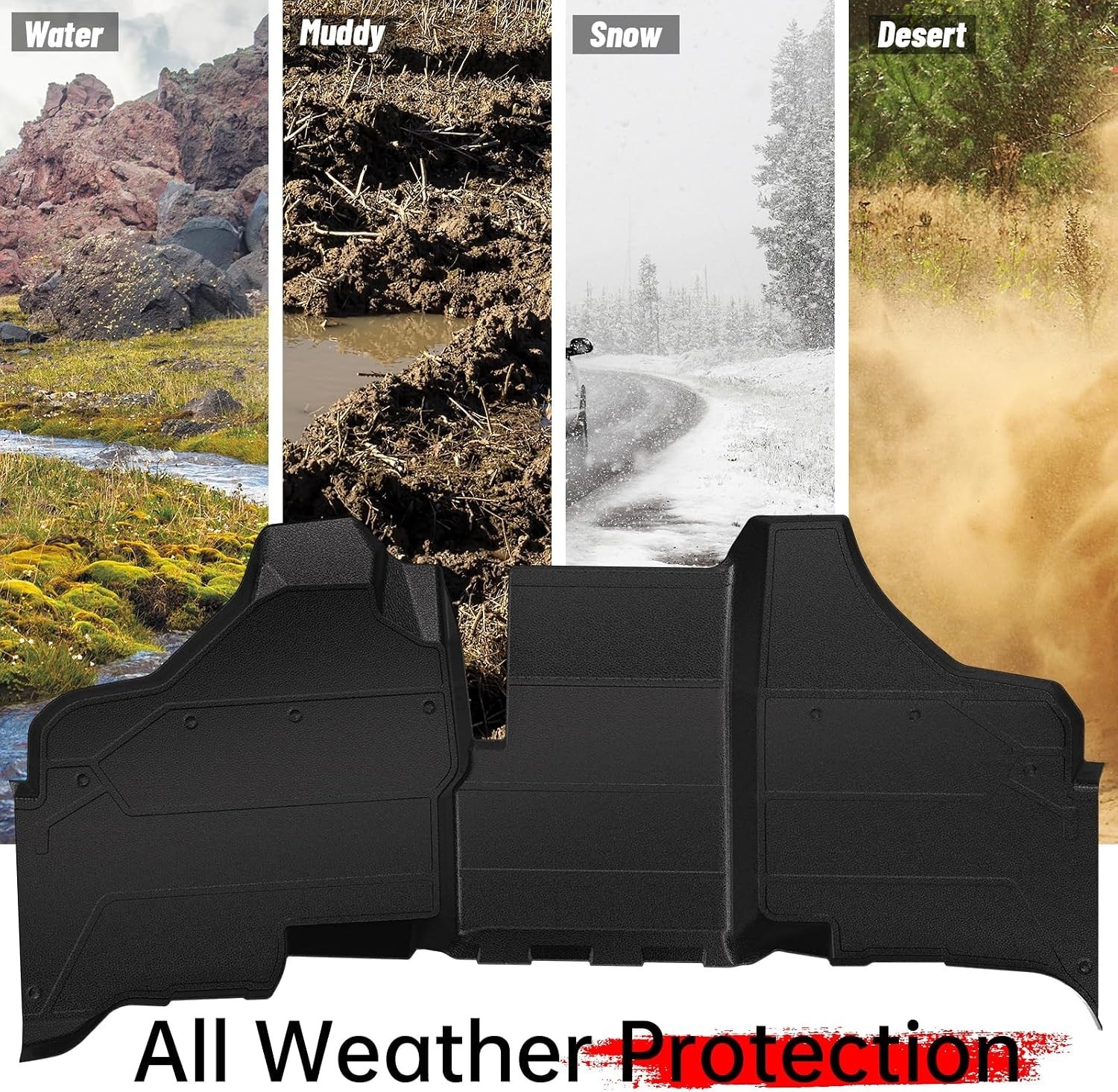 Front Floor Mats for Honda Pioneer 1000-5, TPE Floor Bed Liners UTV Front Row…