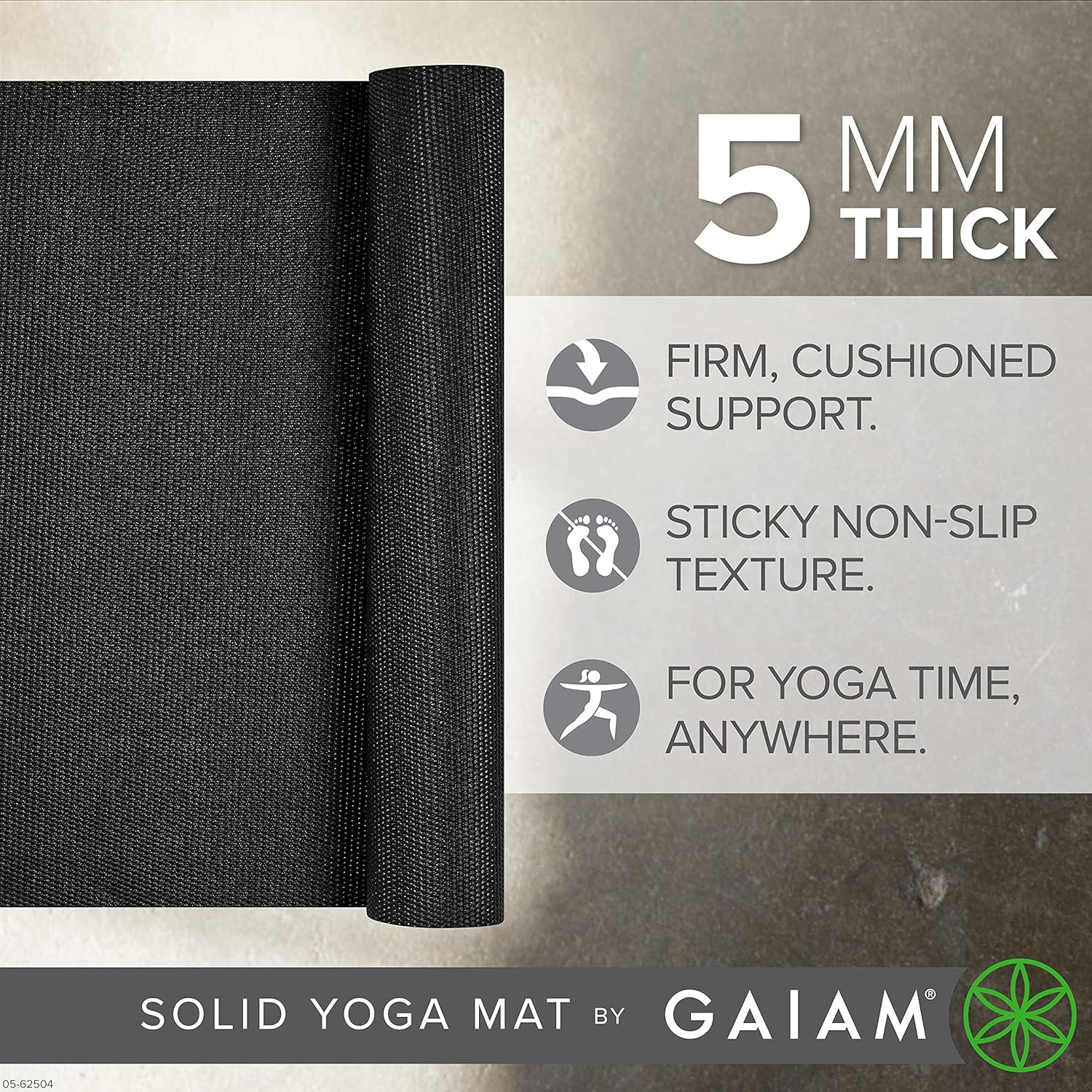 Yoga Mat – Premium 5Mm Solid Thick Non Slip Exercise & Fitness Mat for All Types