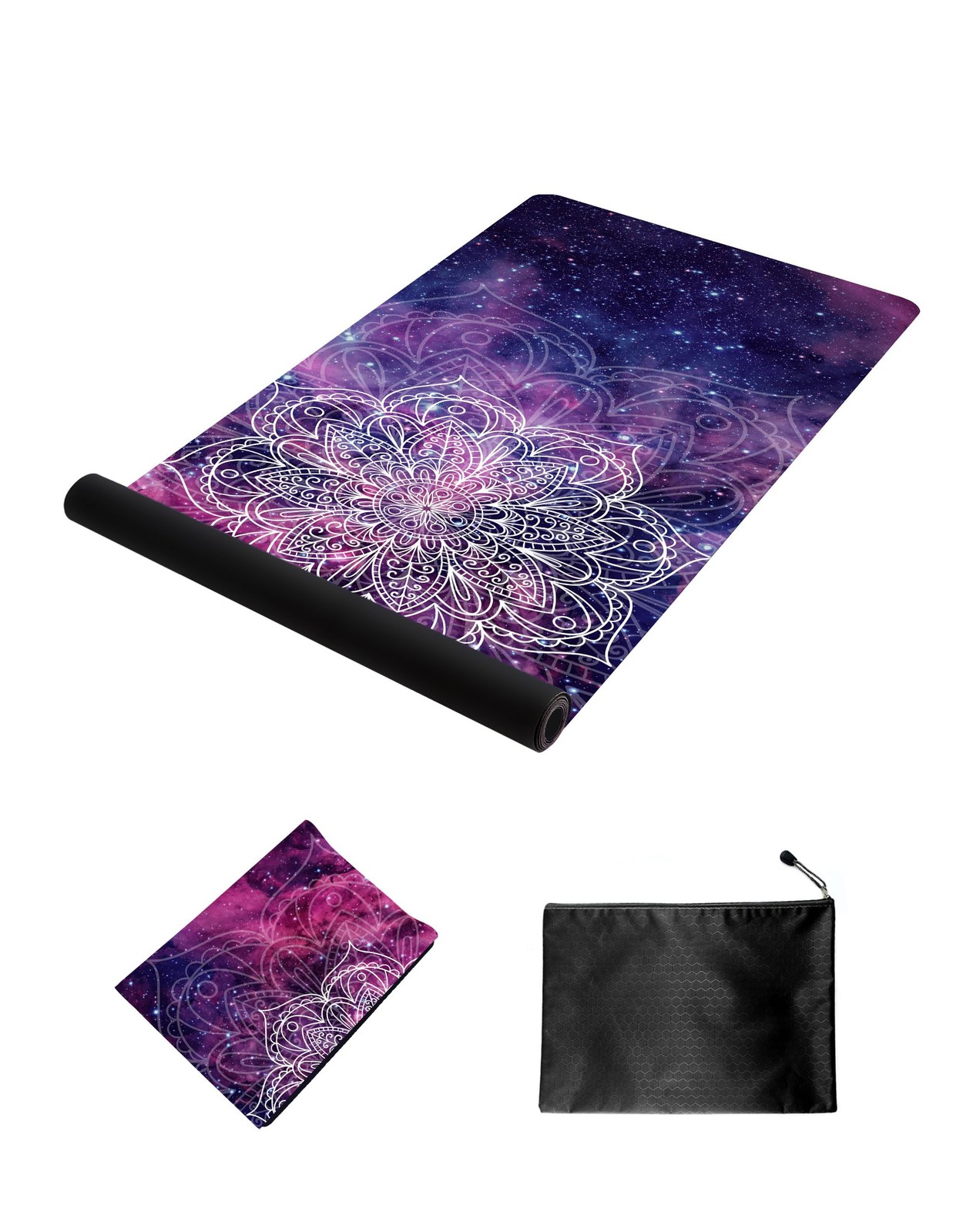 Printed Travel Yoga Mat-1/16 Inch Thick Non Slip Fitness Workout Mat with Car…