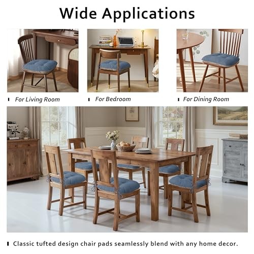 Dining Chair Cushions Set of Non Slip 18″X18″X3″ | Thick,Textured 2 Light Blue