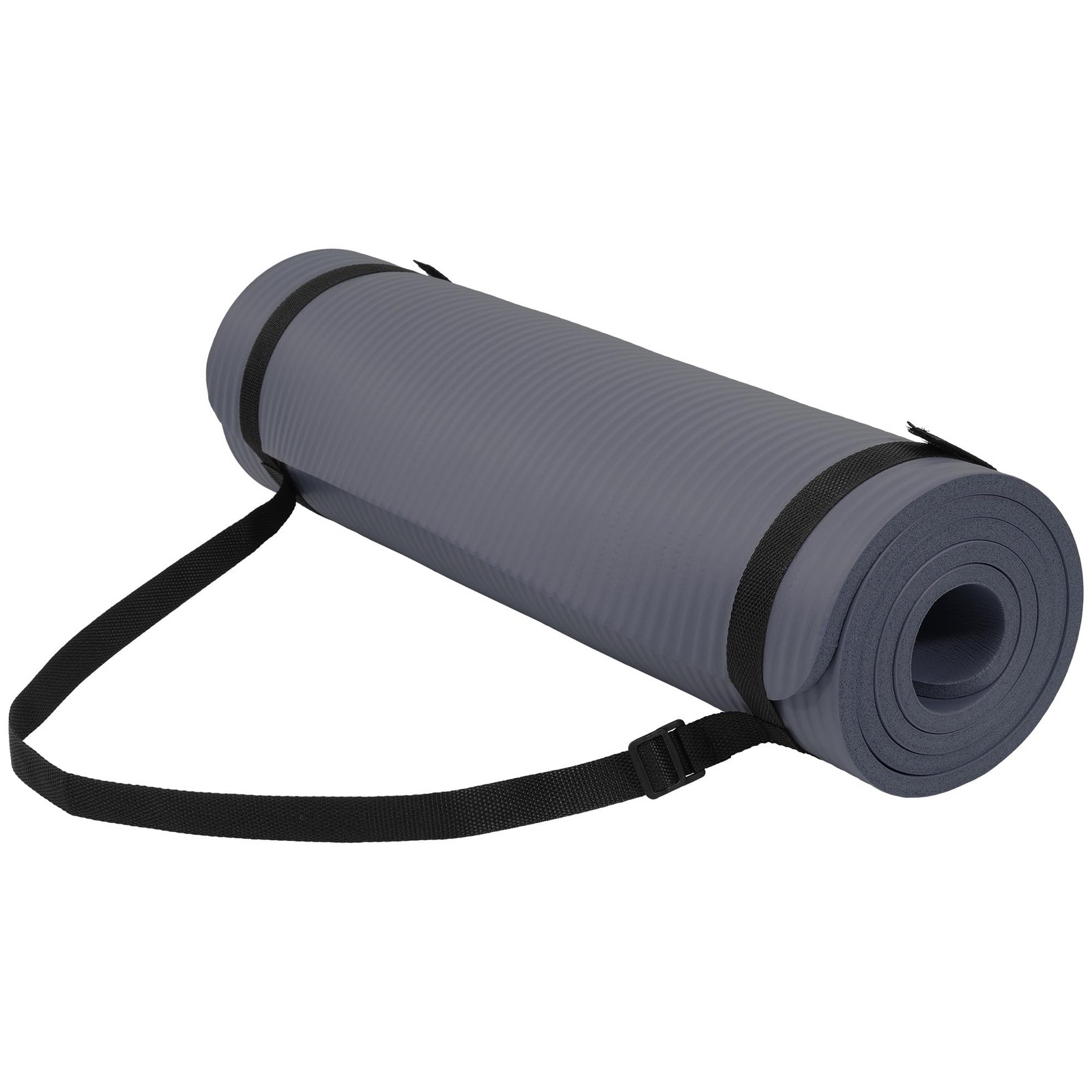 Fitvids 1/2-Inch Thick High Density Foam Exercise Yoga Mat with Graphite