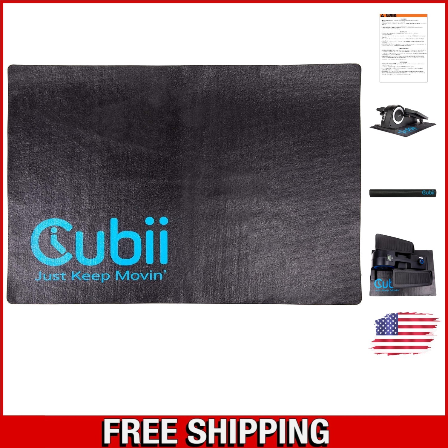 Non-Slip Workout Mat for Under Desk Ellipticals – 24″ x 18″ Floor Protector