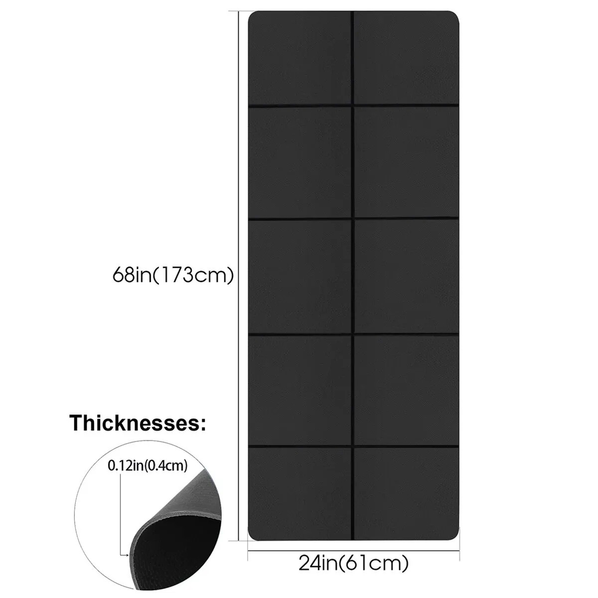 4mm Thick Yoga Mat Economic Home Gym Pilates Floor Exercise Fitness Knee Pad US