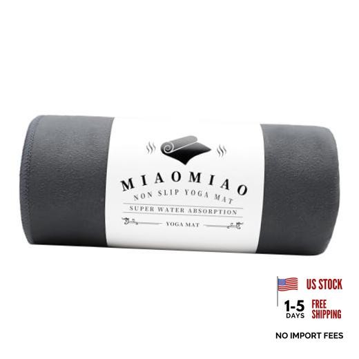 Carbon Grey Non-Slip Hot Yoga Towel Set by MIAOMIAO – Microfiber – Non-Slip