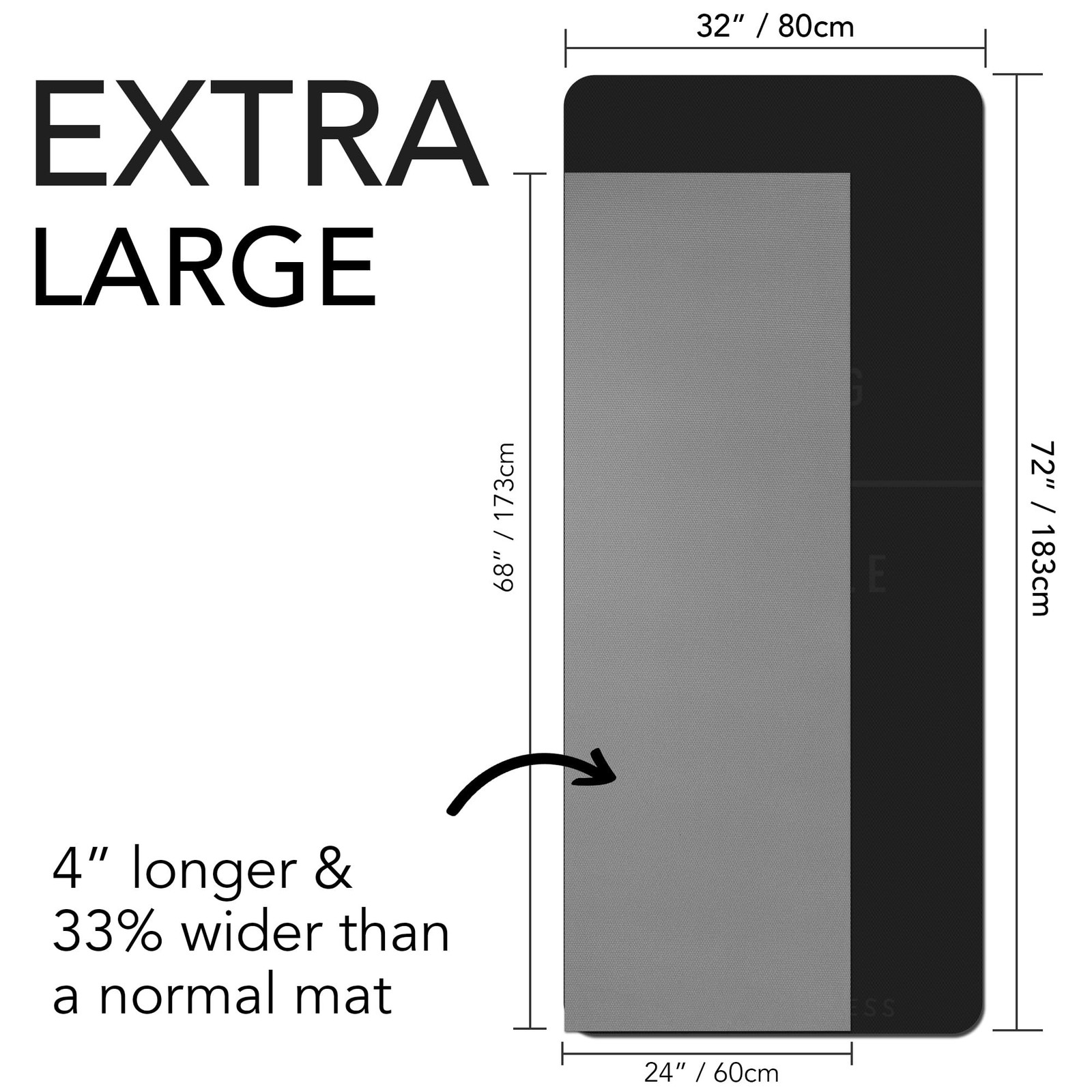 Large Exercise Mat – Extra Thick 10mm Workout Mat (72″x32″) – Non-Sl