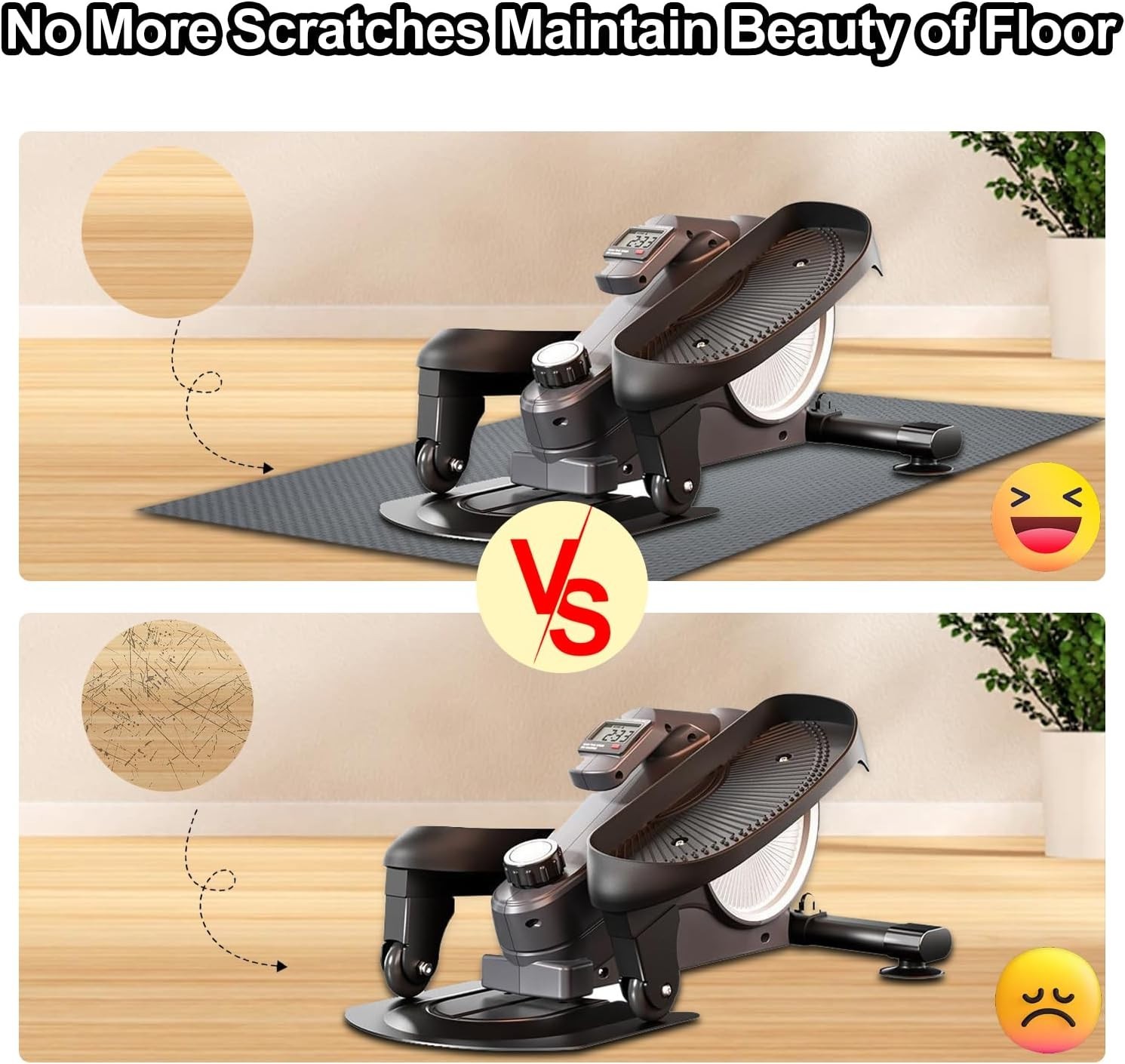 Non-Slip Mat, Apply to Under Desk Elliptical Peddler While Sitting, Perfect f…