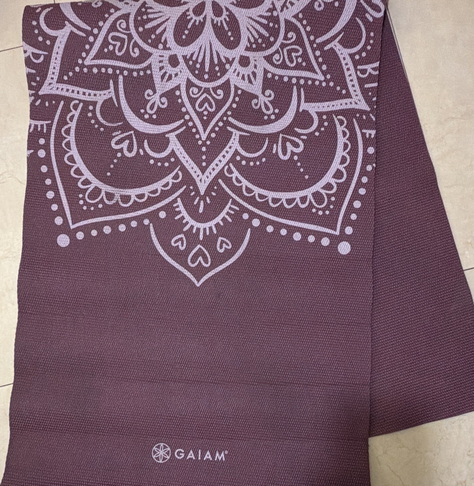 Gaiam Purple Mandala Non-Slip PVC Yoga Mat 68×24 Unisex Adult Rectangle