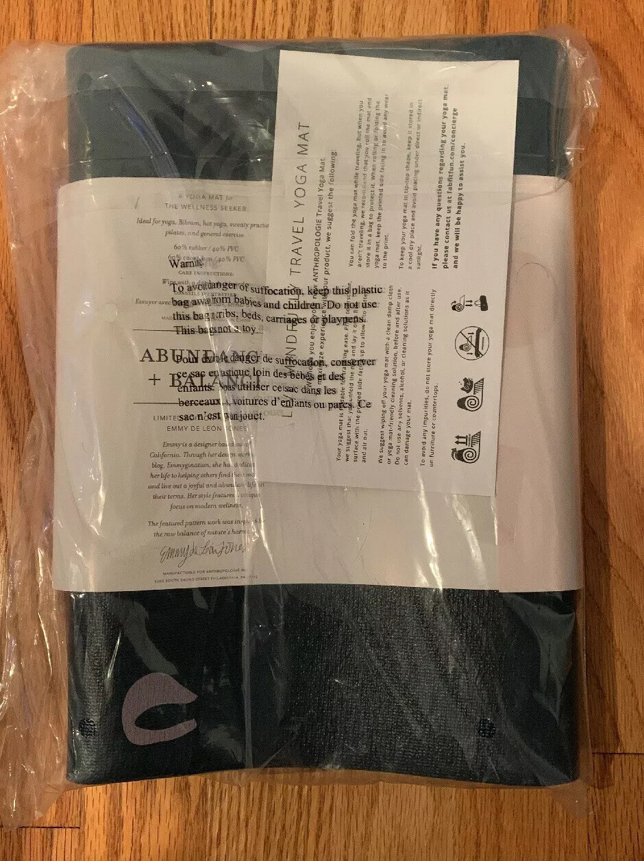 Anthropologie Travel yoga mat, full size, foldable blue and light purple