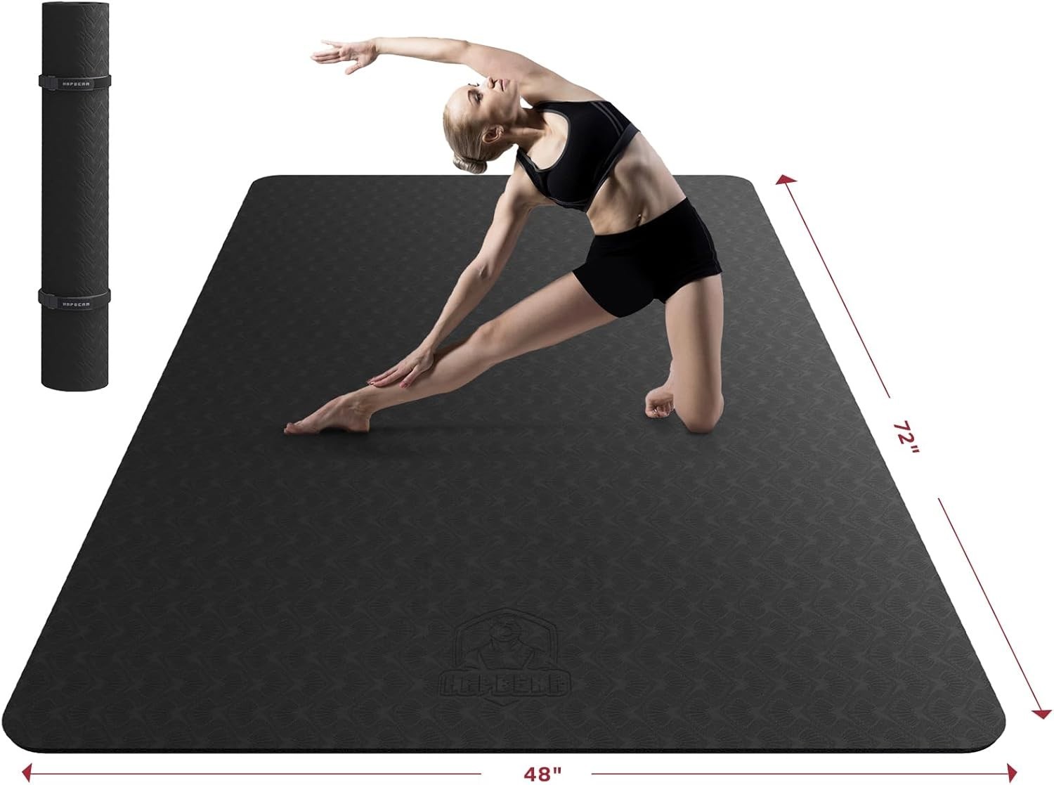 Oversized Yoga Mat Non Slip 72×48 Thick Eco Home Workout