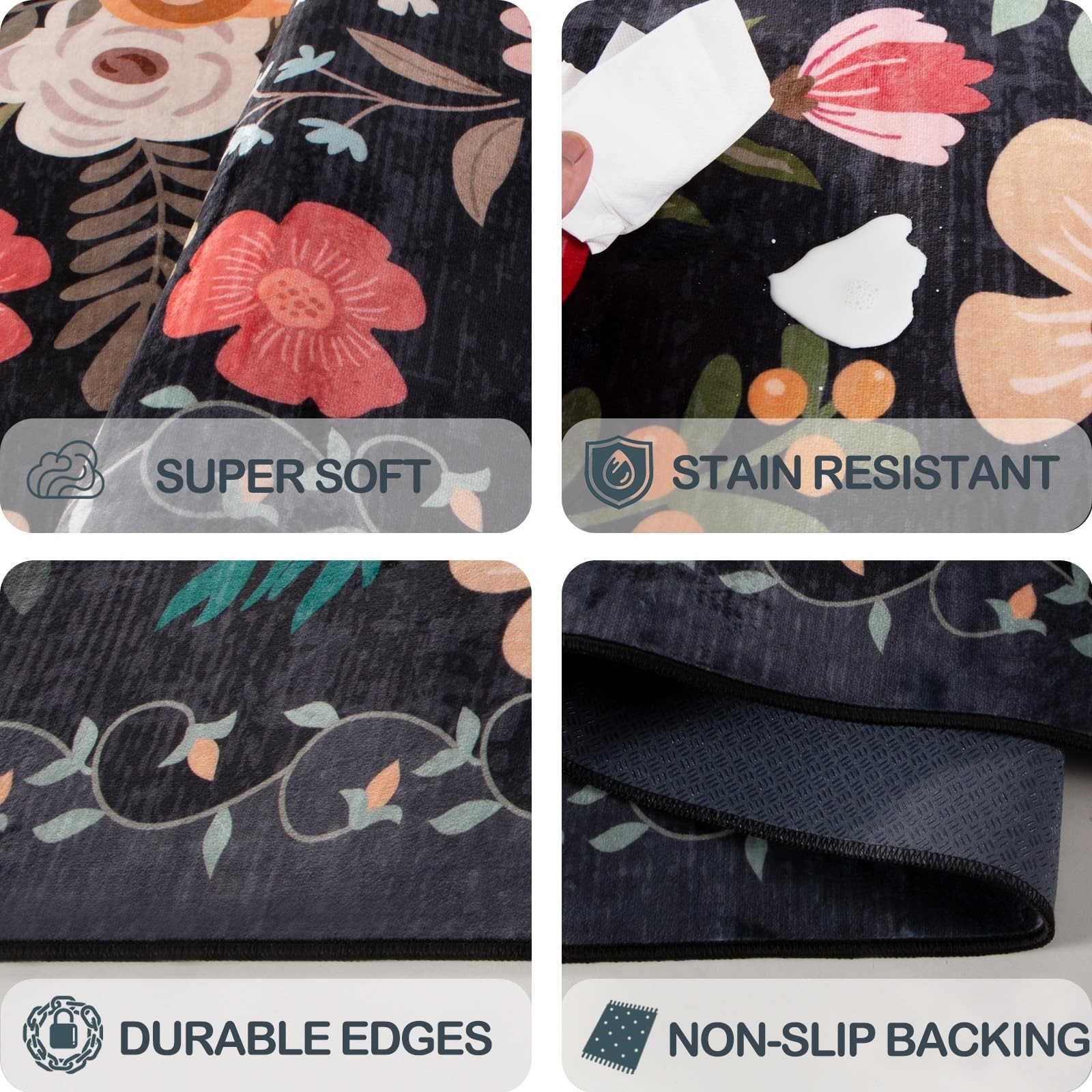 Washable 2’6″ x 10′ Runners for Hallways, Non Slip Long Floor Runner for Kitc…