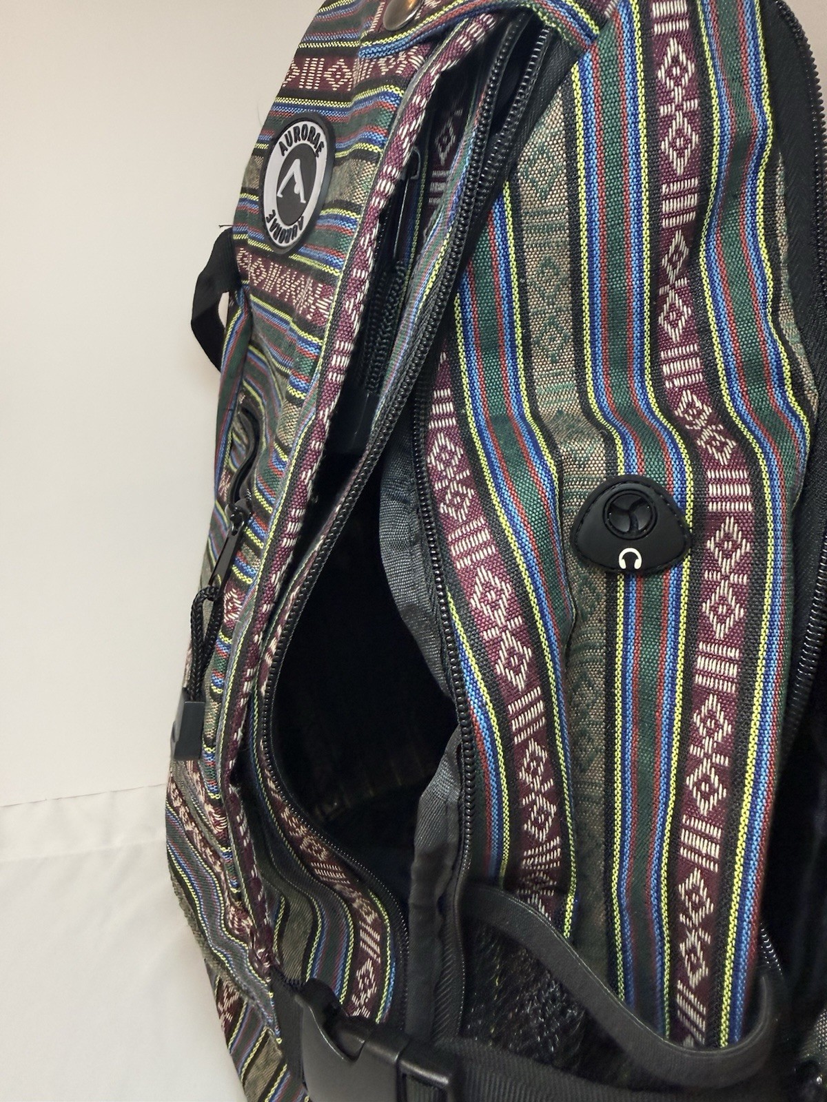Urorae Yoga Mat Sling Backpack Bag Striped Multi-Color Crossbody Travel Pack