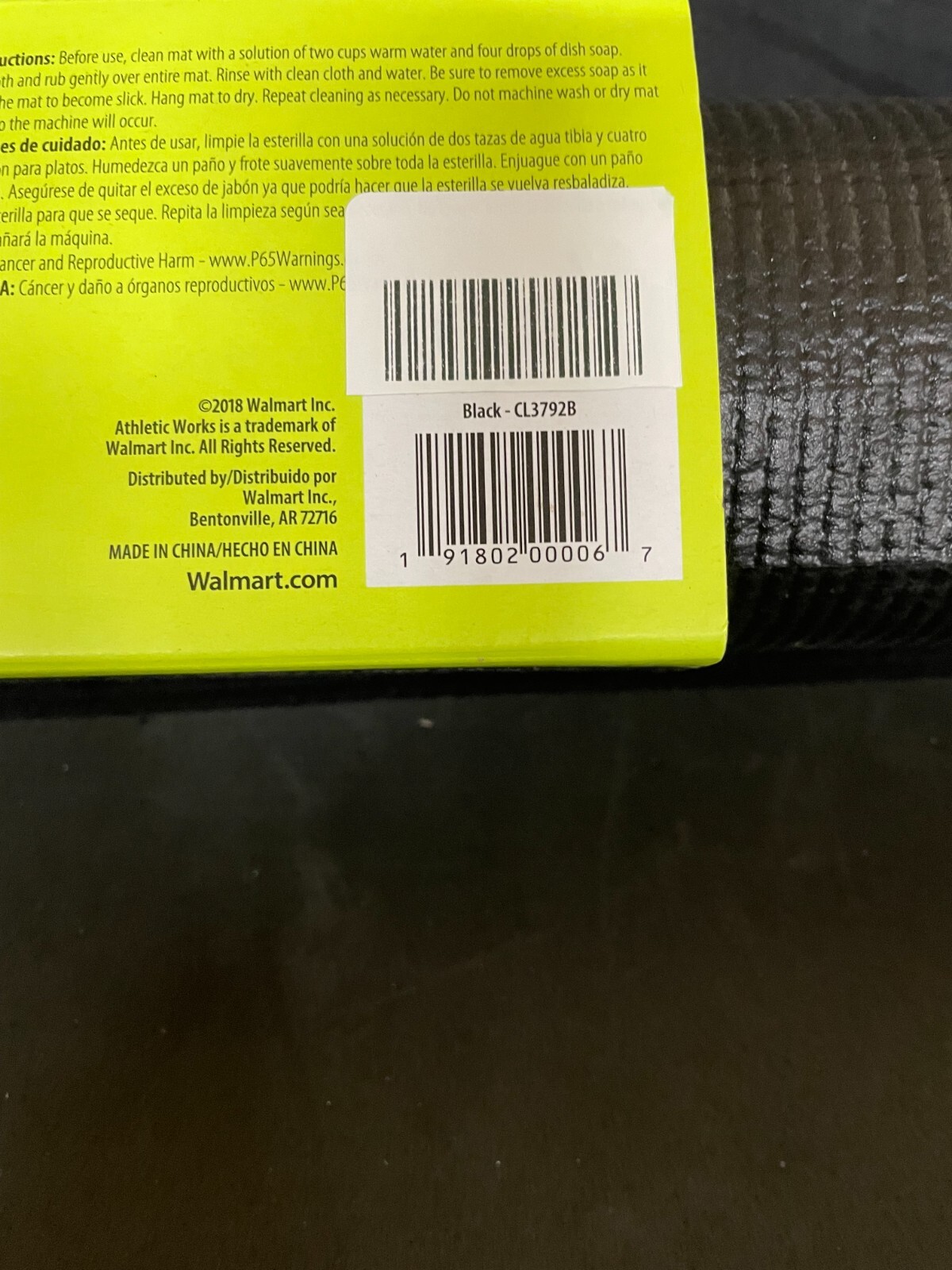 Athletic Works Yoga Mat Steel Gray 68″ x 24″ x 3mm Soft Cushioned Support – New