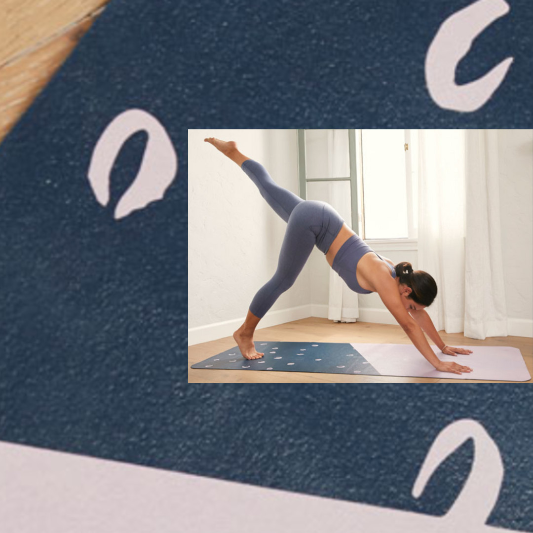 Anthropologie Live Mindfully Travel Yoga Mat Blue Purple 24 x 68 New SHIPS FREE