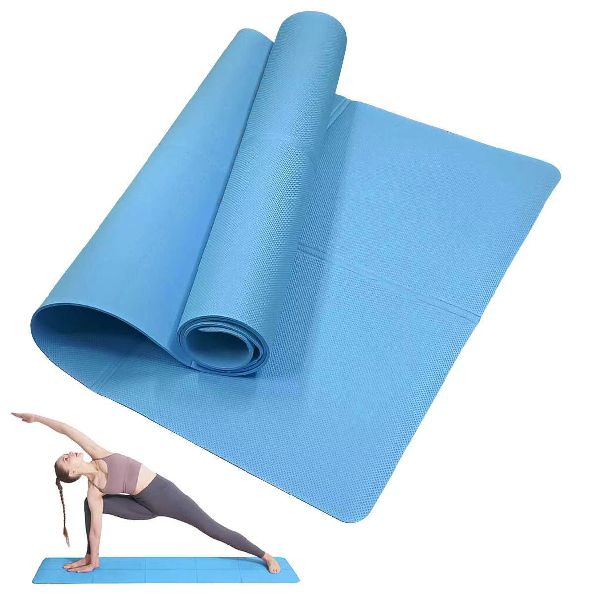 Non-Slip Yoga Mat High Density EVA Exercise Pad Pilates Fitness Floor Workout