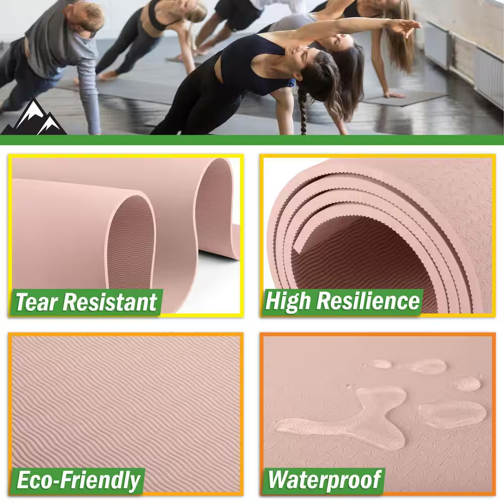 6 Ft. L X 4 Ft. W – 8Mm Thick – 24 Sq. Ft – Non-Slip Large Yoga Workout Mat by