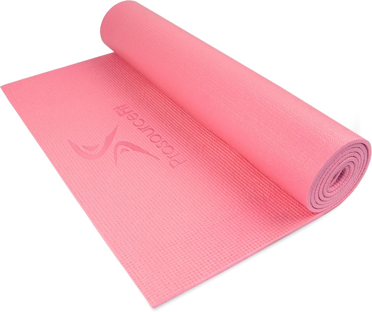 Yoga Exercise Mat 72 Inch 1/4 Inch Thick Non Slip Pink PVC for Comfort