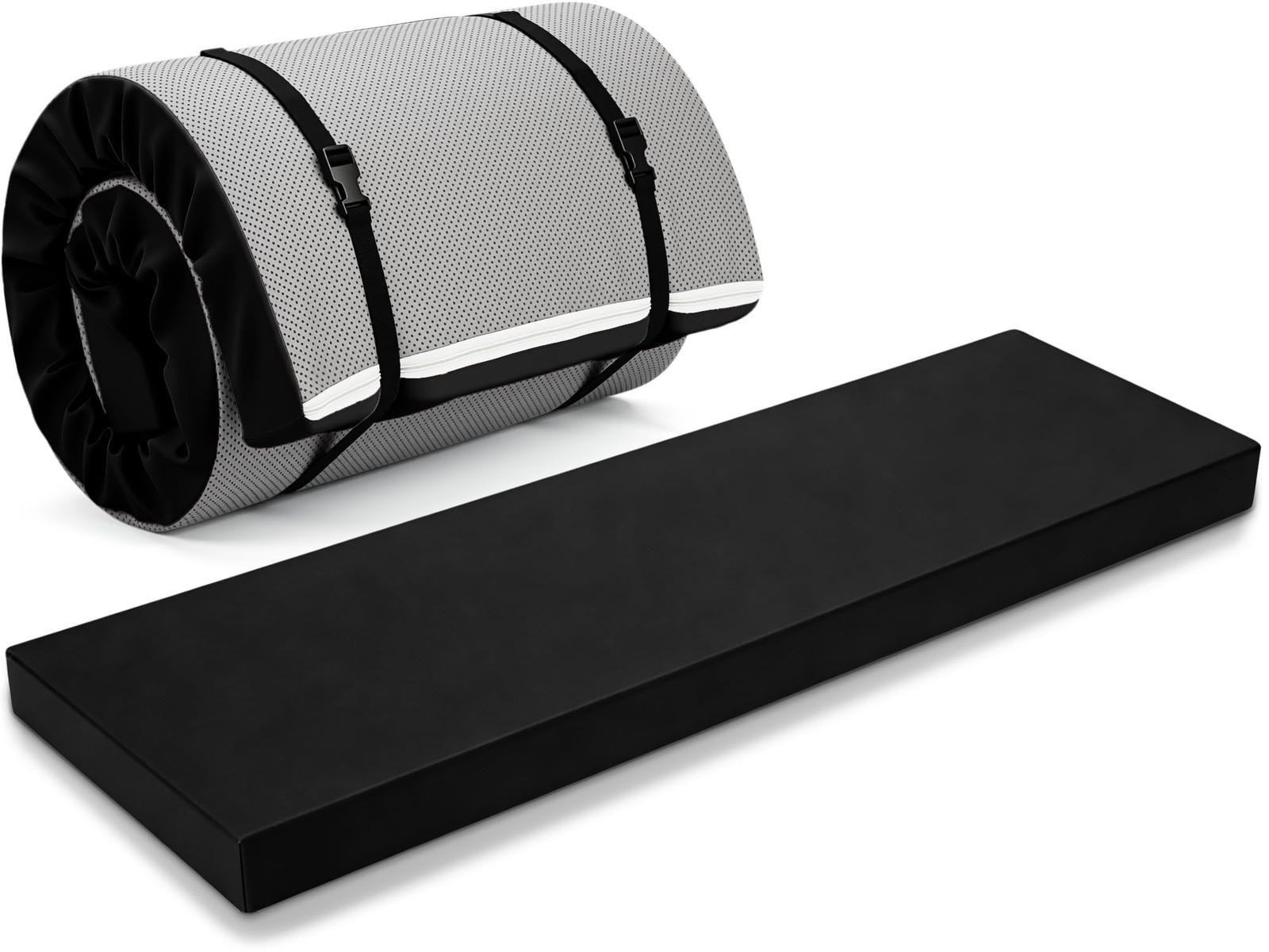 3 Inch 72″x 24″ Thick Foldable Yoga Mat with Carry Strap, Non-slip Portable F…