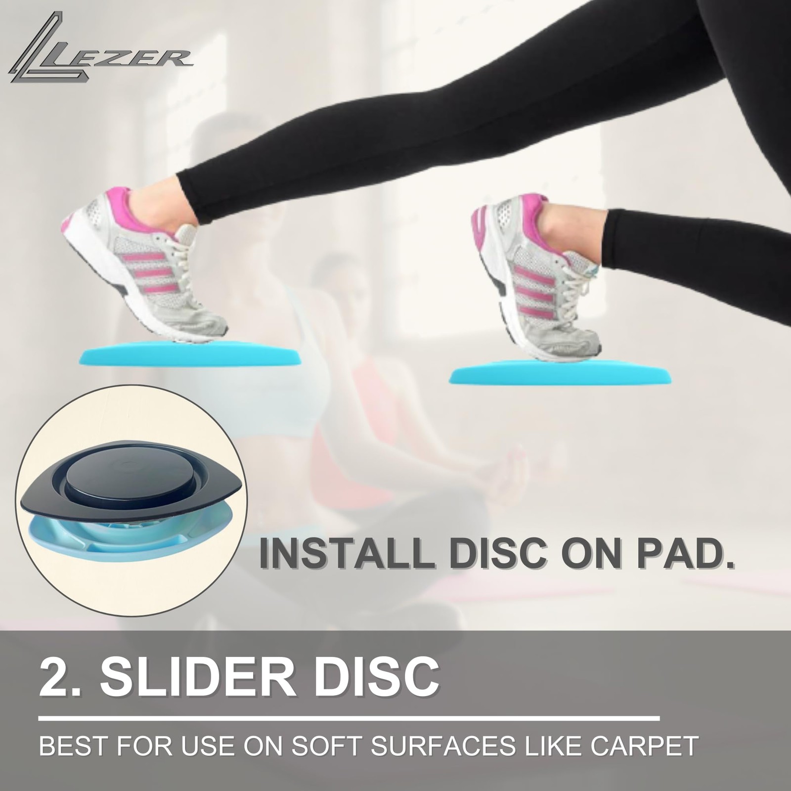2 PCS 2 In 1 Yoga Knee Pad Slider Core Gliding Disc Extra Thick Cushion Gym