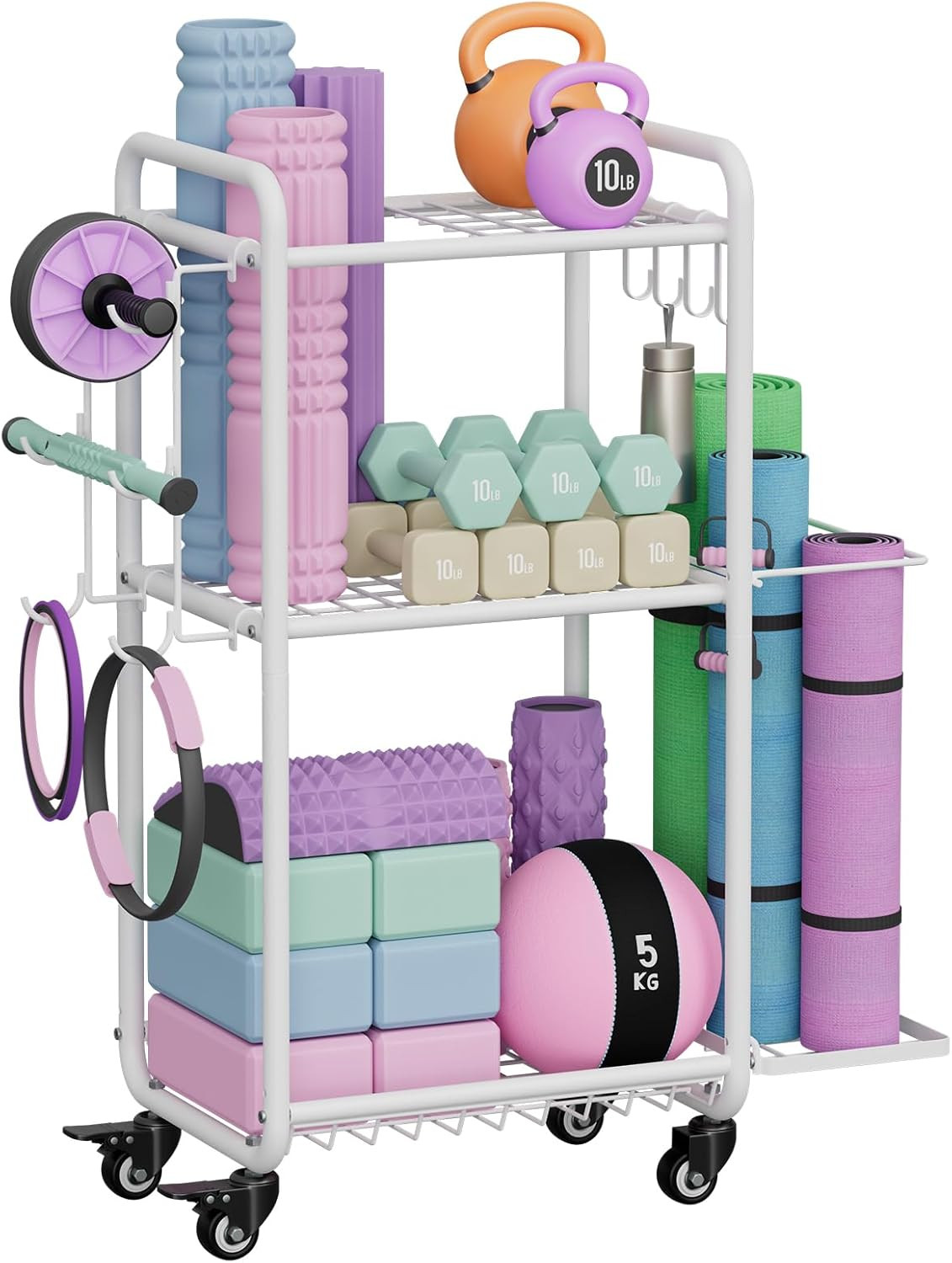 Home Gym Storage Rack – Yoga Mat, Dumbbell & Workout Equipment Organizer