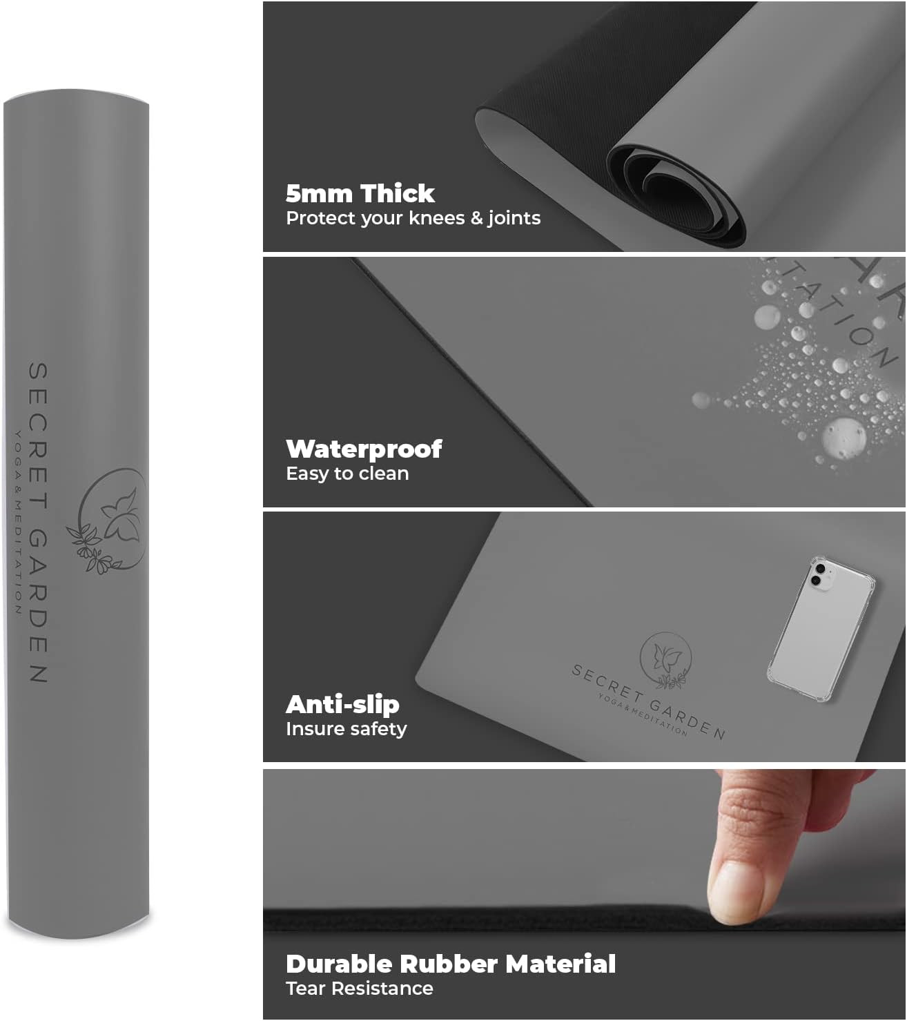 Blossom Non-Slip Yoga Mat – 5mm Thick for Yoga, Pilates & Meditation