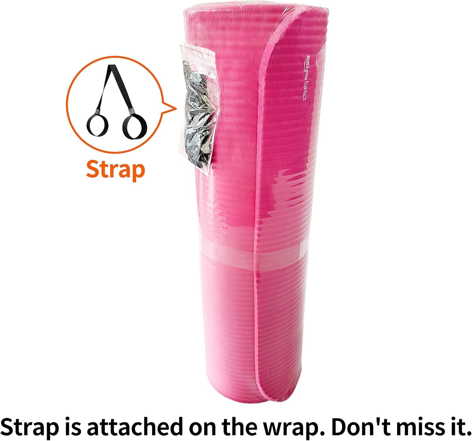 Durable Foam Exercise Mat – Extra Thick Pink Yoga Mat with Carrying Strap