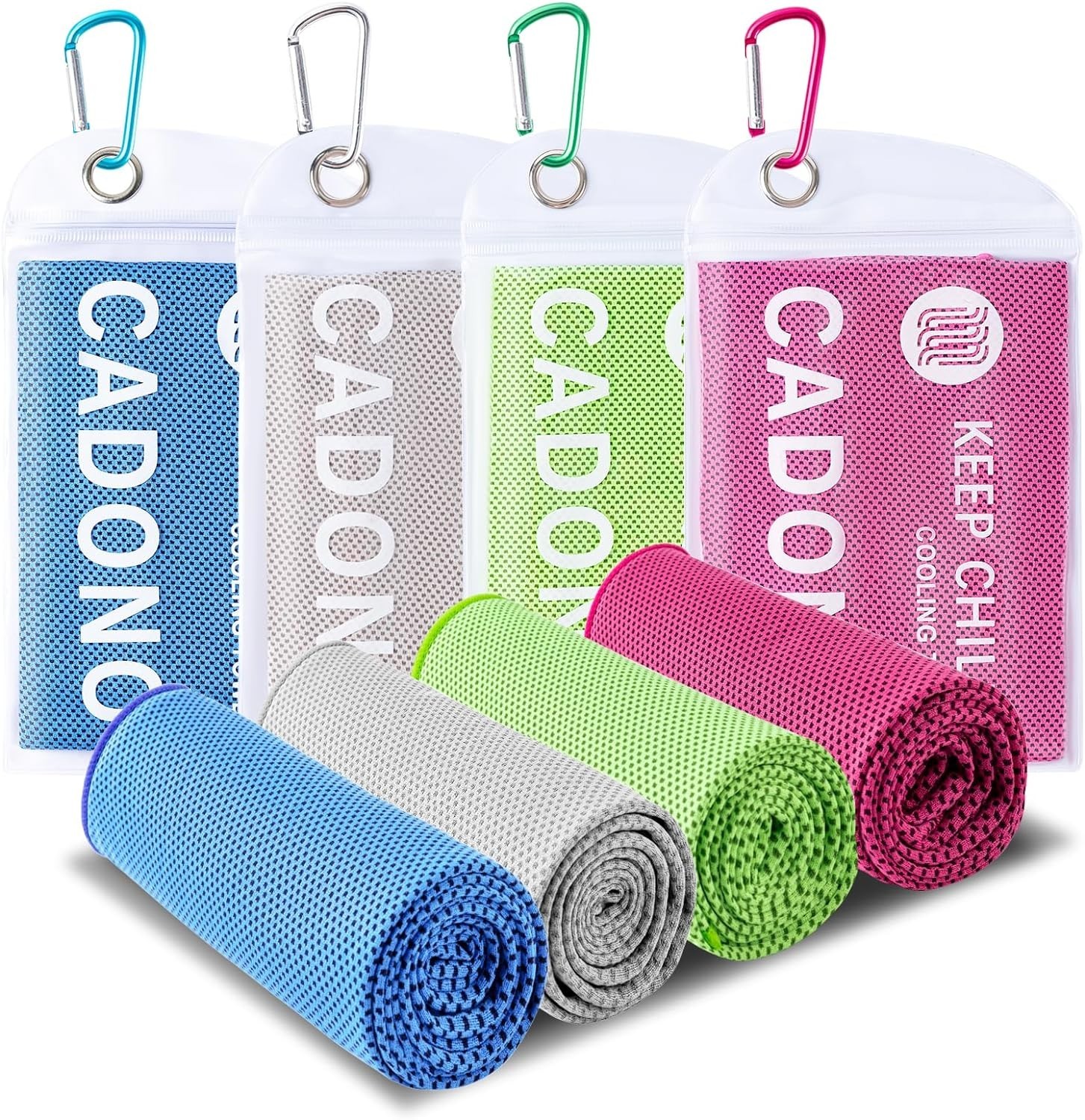 Cadono 4 Pack Cooling Towel 40X12 Soft Breathable Chilly Towel Ice Towel