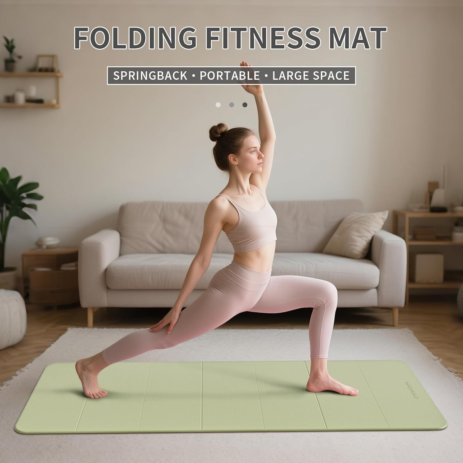 Compact 7-Fold Yoga Mat 70″x24″ – 1/2″ Thick, Non-Slip, Portable & Lightweight