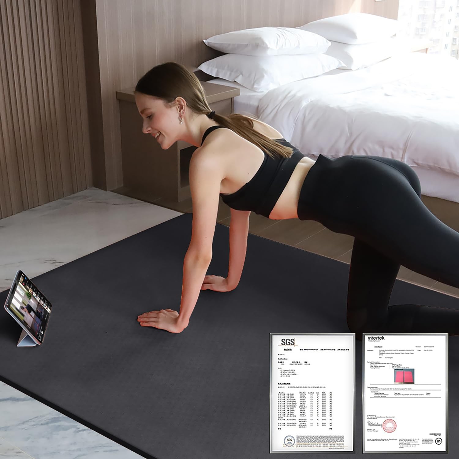 Large TPE Yoga Mat 6’x4’x1/2″ Extra Thick Non-Slip Exercise Mat – for Yoga Pi…