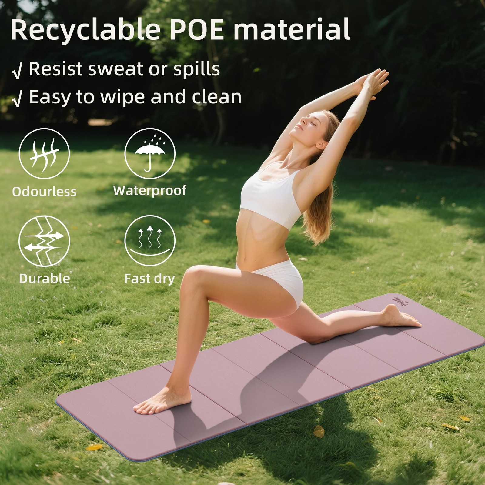 1/2inch Extra Thick Foldable Yoga Mat with SGS Certified Odourless POE Materi…