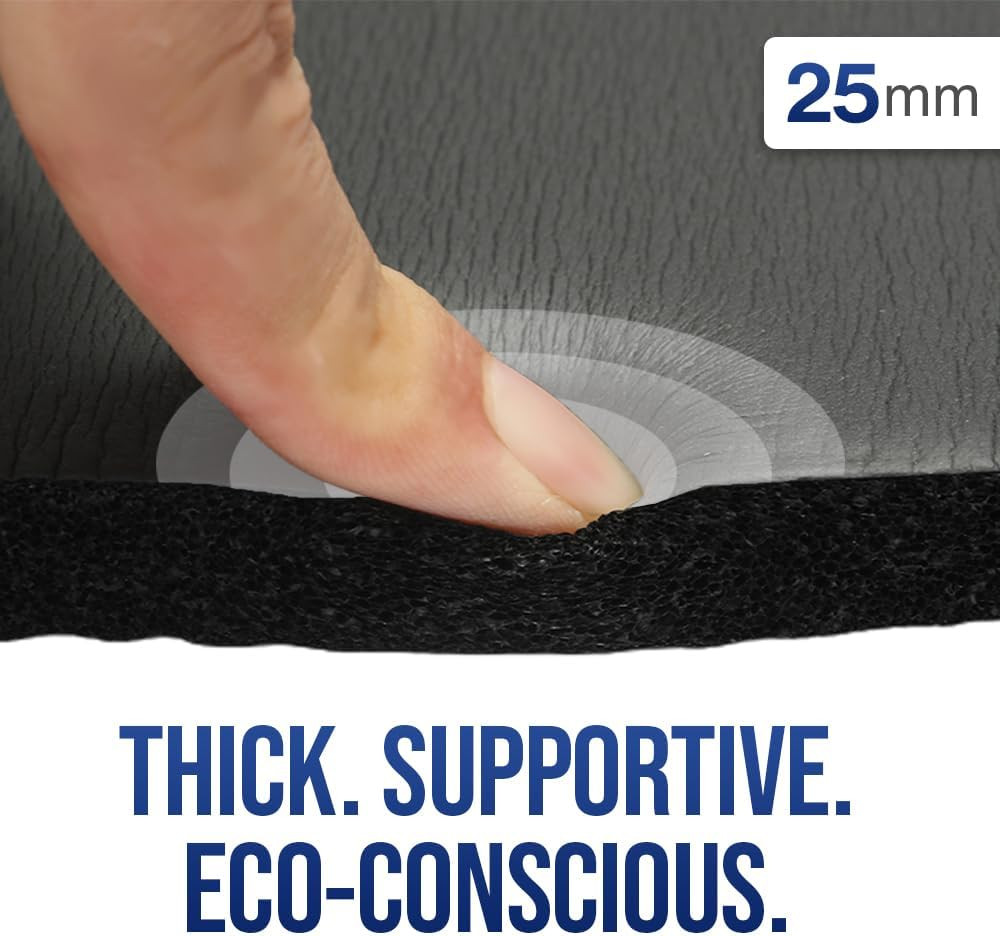 Yoga Knee Pads Cushion, Thick 1″ (25mm) Workout Mat Provides Cushion for Kneelin