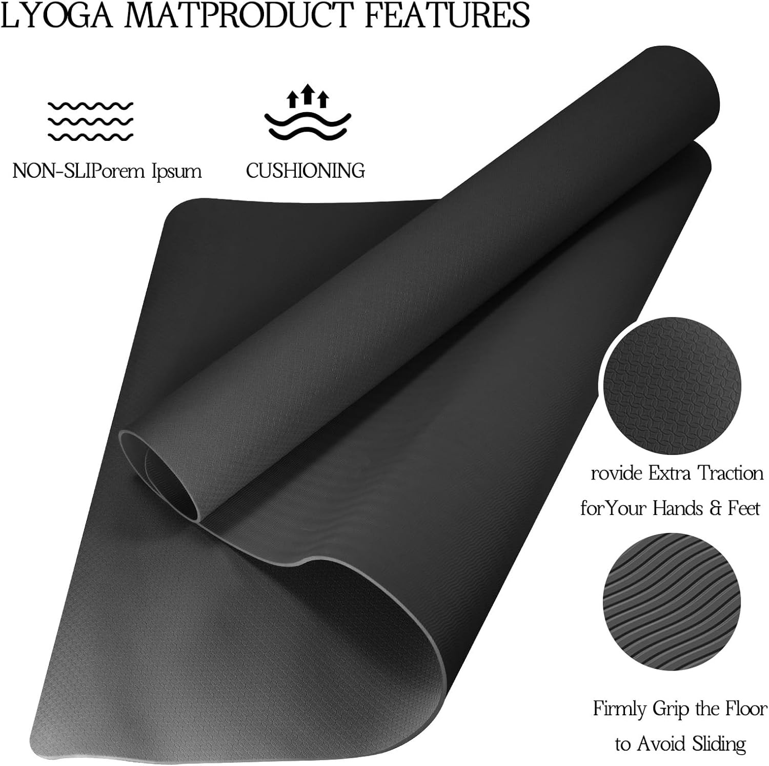 Extra Large Non-Slip Yoga Mat – Thick, Durable for Home Workouts & Pilates